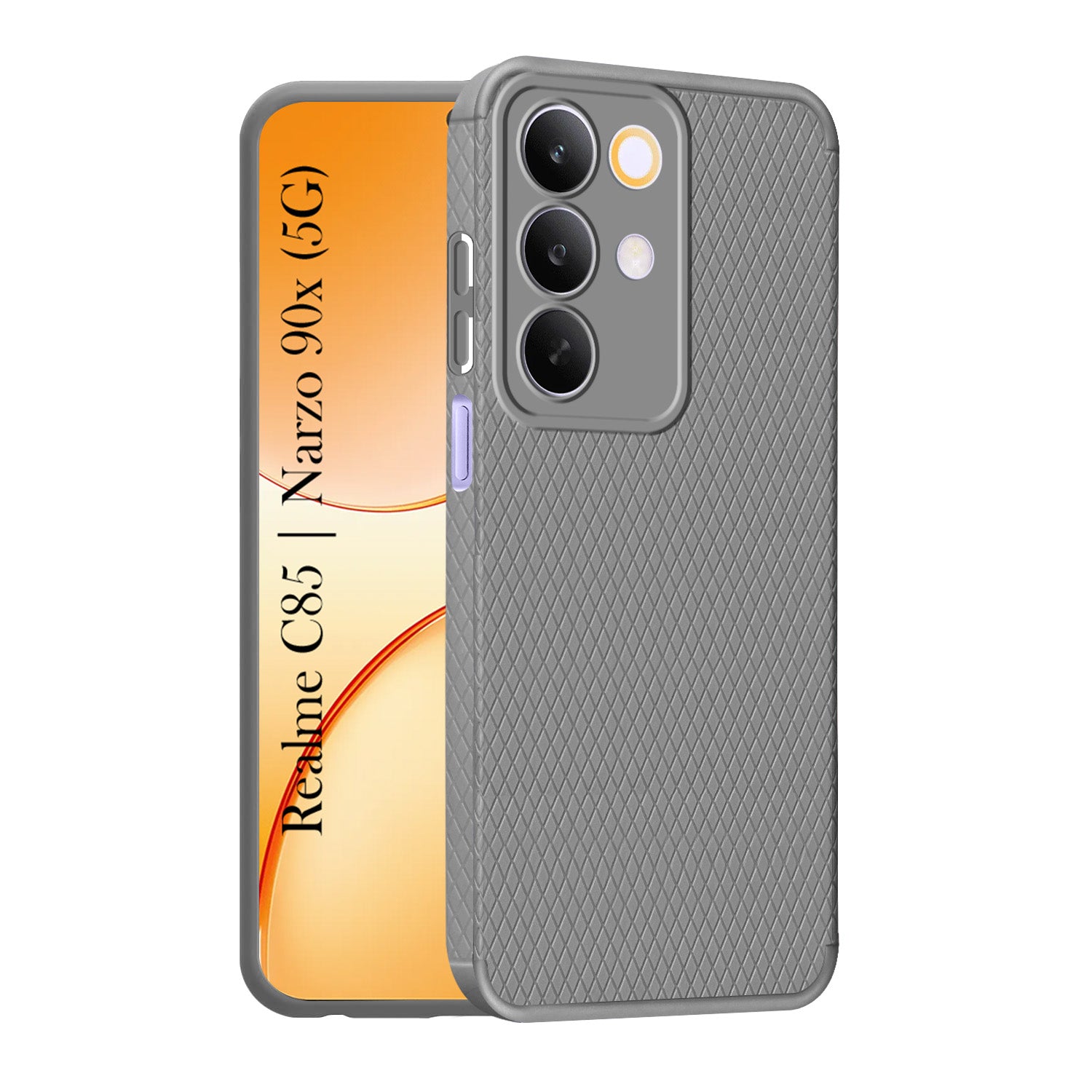For Realme C85 5G | Realme Narzo 90x Back Cover Case Liquid Silicone (Camera Protection | Side Grip Texture | Soft and Flexible)