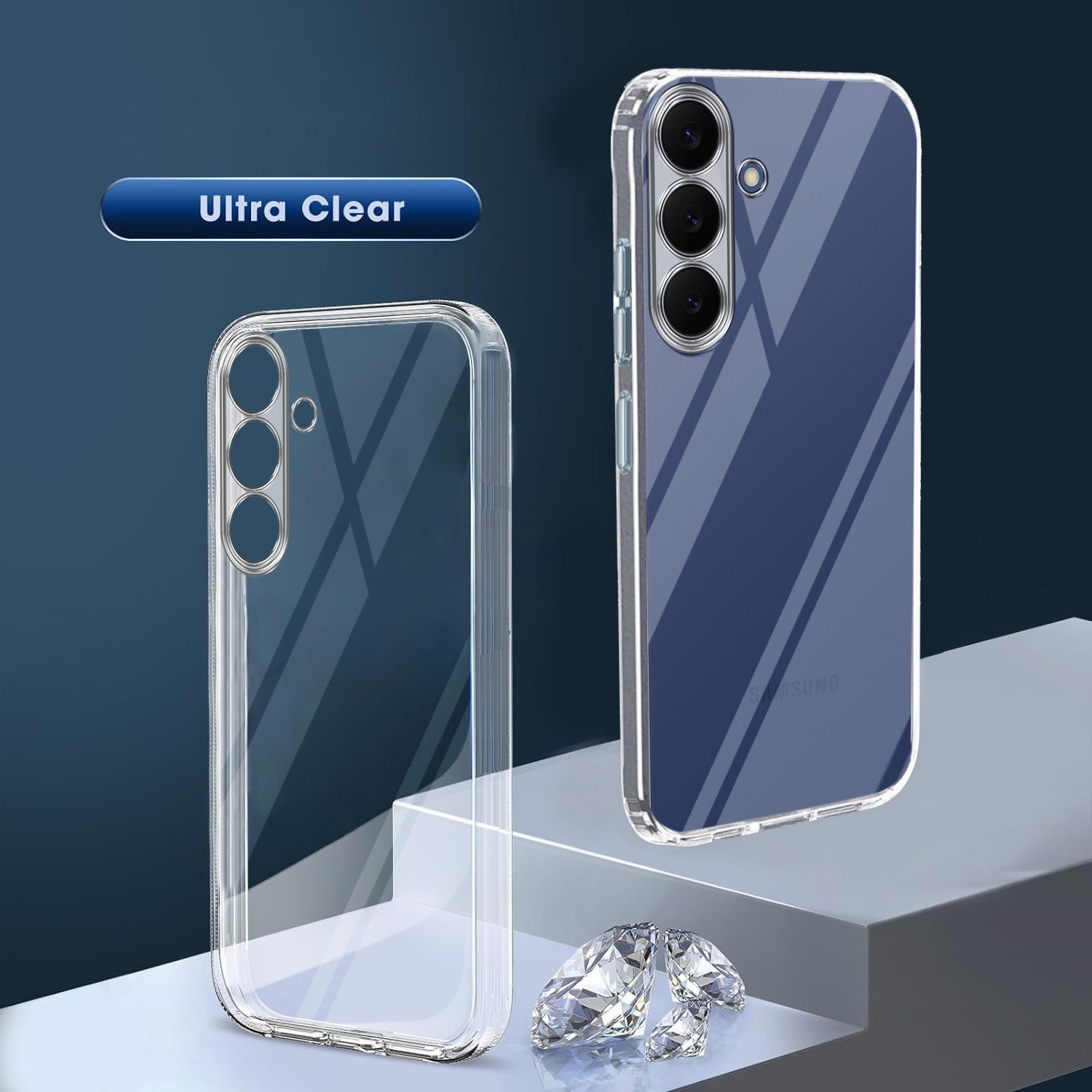 For Samsung Galaxy S25 FE Back Cover Case Silicone (Clear Shockproof Case with Camera Protection | Soft and Flexible | Transparent)