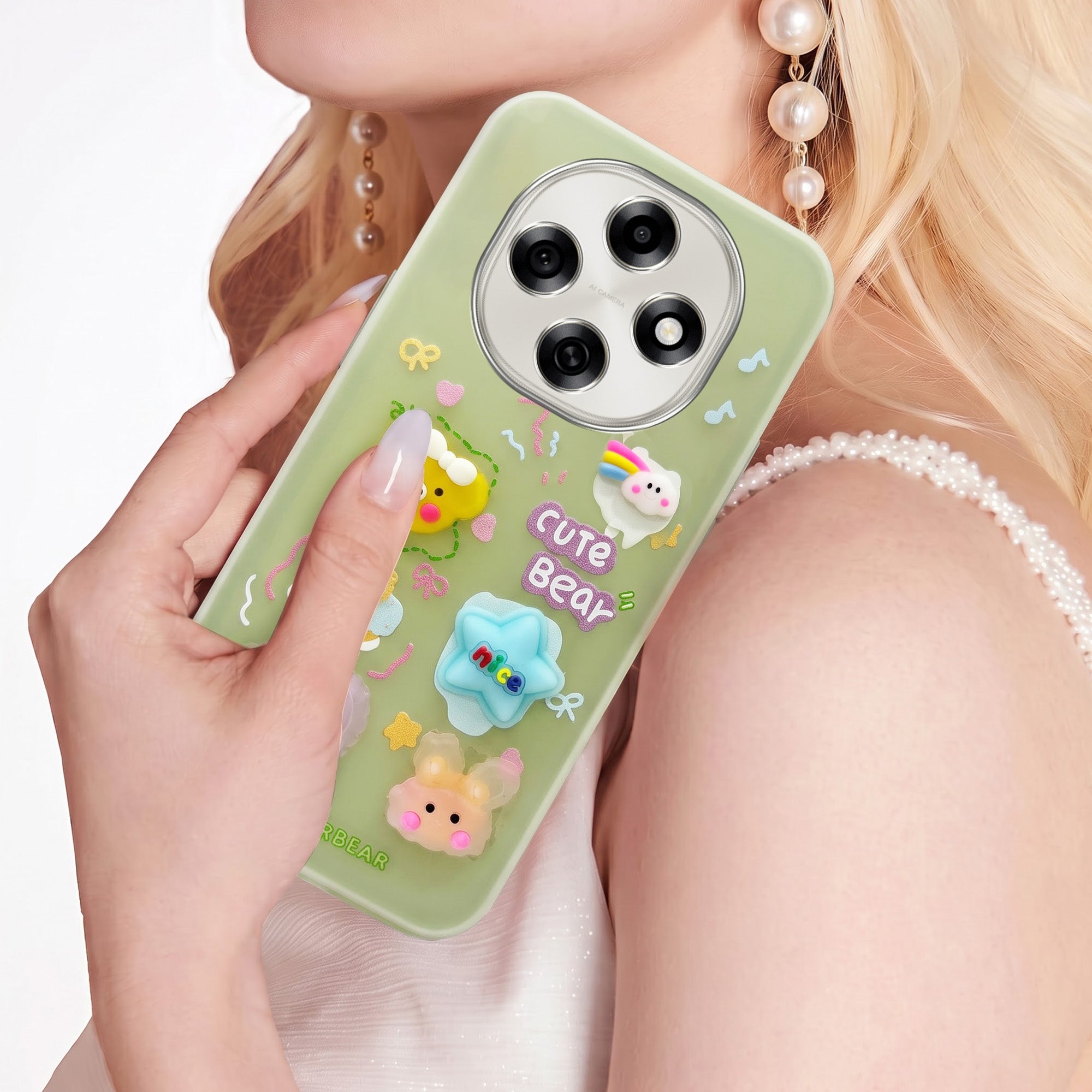 For Oppo F31 Pro Back Cover Case (3D Cute Cartoons | Hard Back Side Soft | Matte Premium Finish | HD Printing)