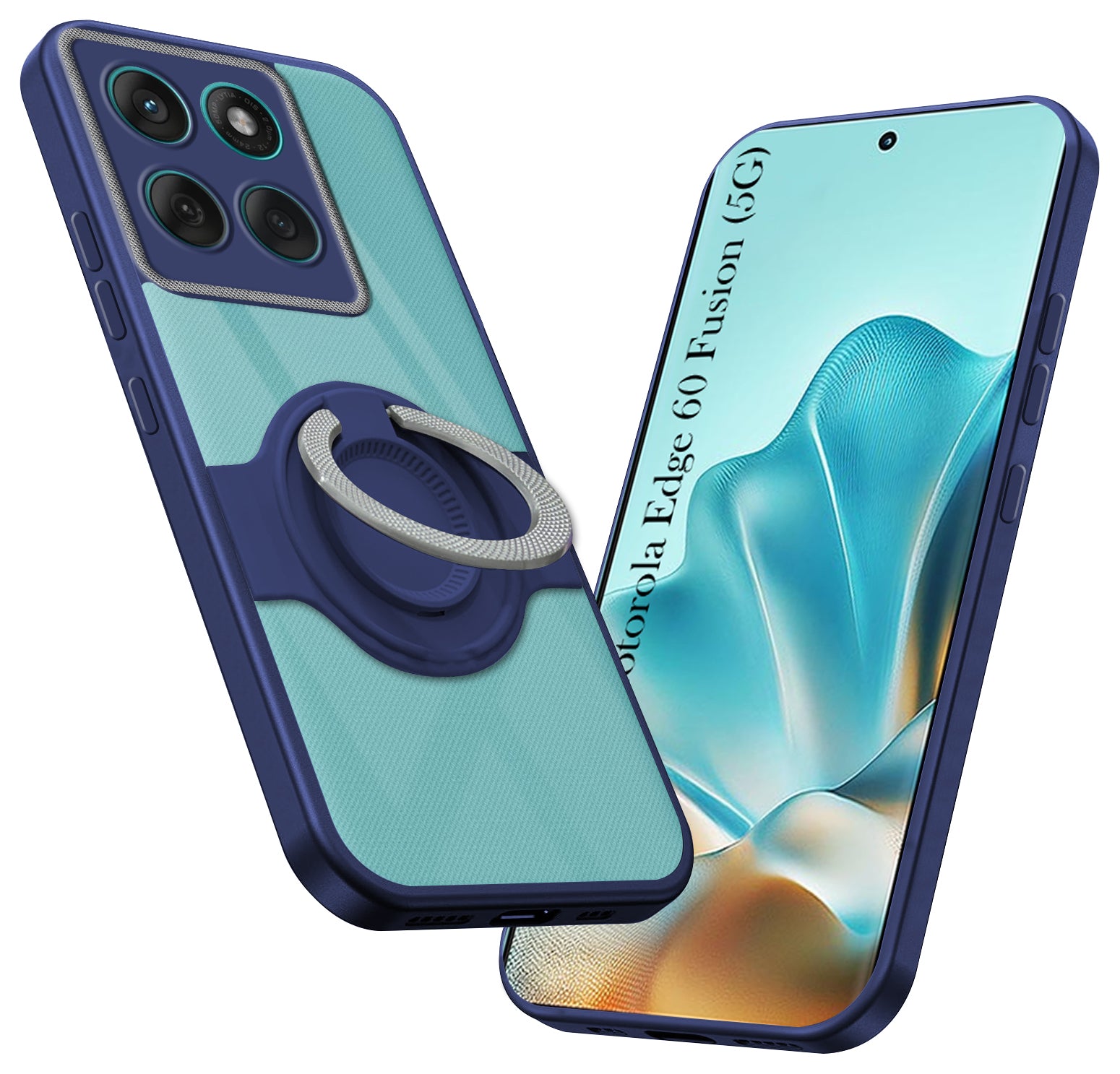 For Motorola Moto Edge 60 Fusion Back Cover Case with stand (Built-in Ring Holder Kickstand | Lifetime Anti Yellow | Camera Protection)