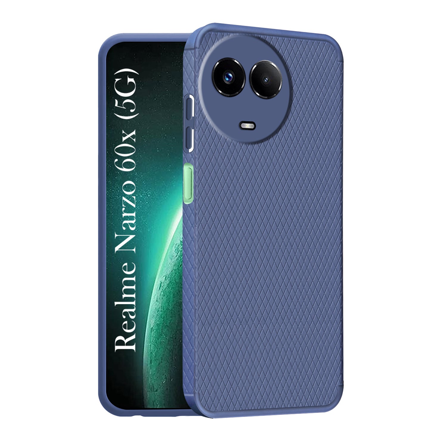 For Realme Narzo 60x Back Cover Case (Liquid Silicone | Side Grip | Camera Protection)