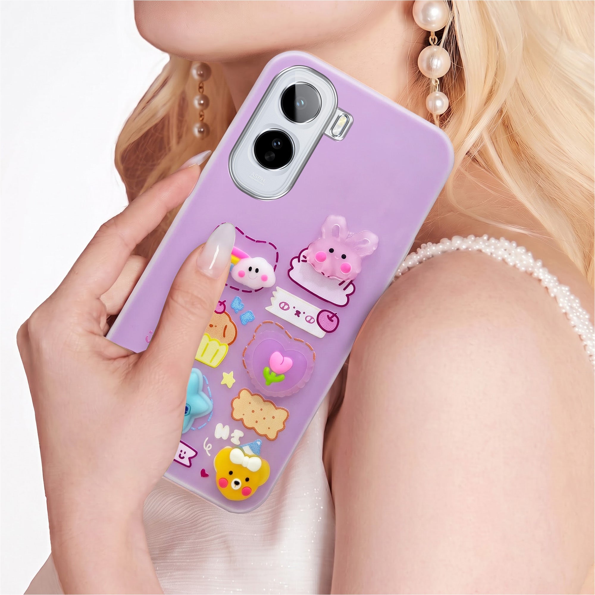 For Vivo T5 Pro 5G Back Cover Case (3D Cute Cartoons | Hard Back Side Soft | Matte Premium Finish | HD Printing)
