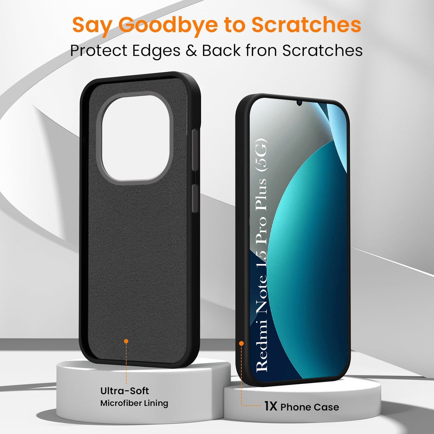 For Xiaomi Redmi Note 15 Pro Plus 5G Back Cover Case Rubberised (Textured Grip Design | Micro-Fiber Cloth Inside | Slim and Light Weight | Soft Touch and Feel)