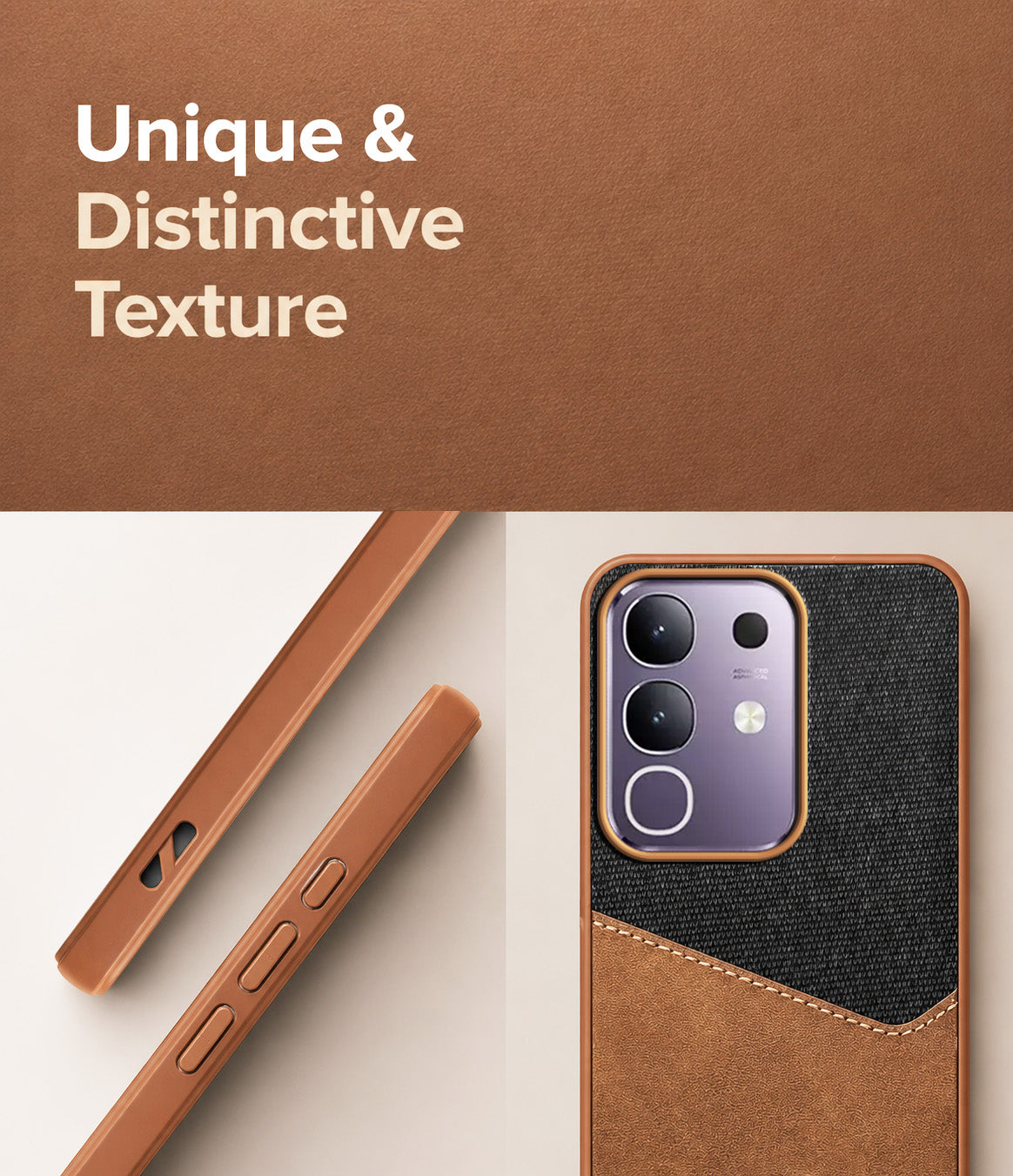 For Vivo T4x | Vivo Y31 Pro Back Cover Case(Dual PU Leather Stitch | Professional Minimalist | Soft and Flexible)
