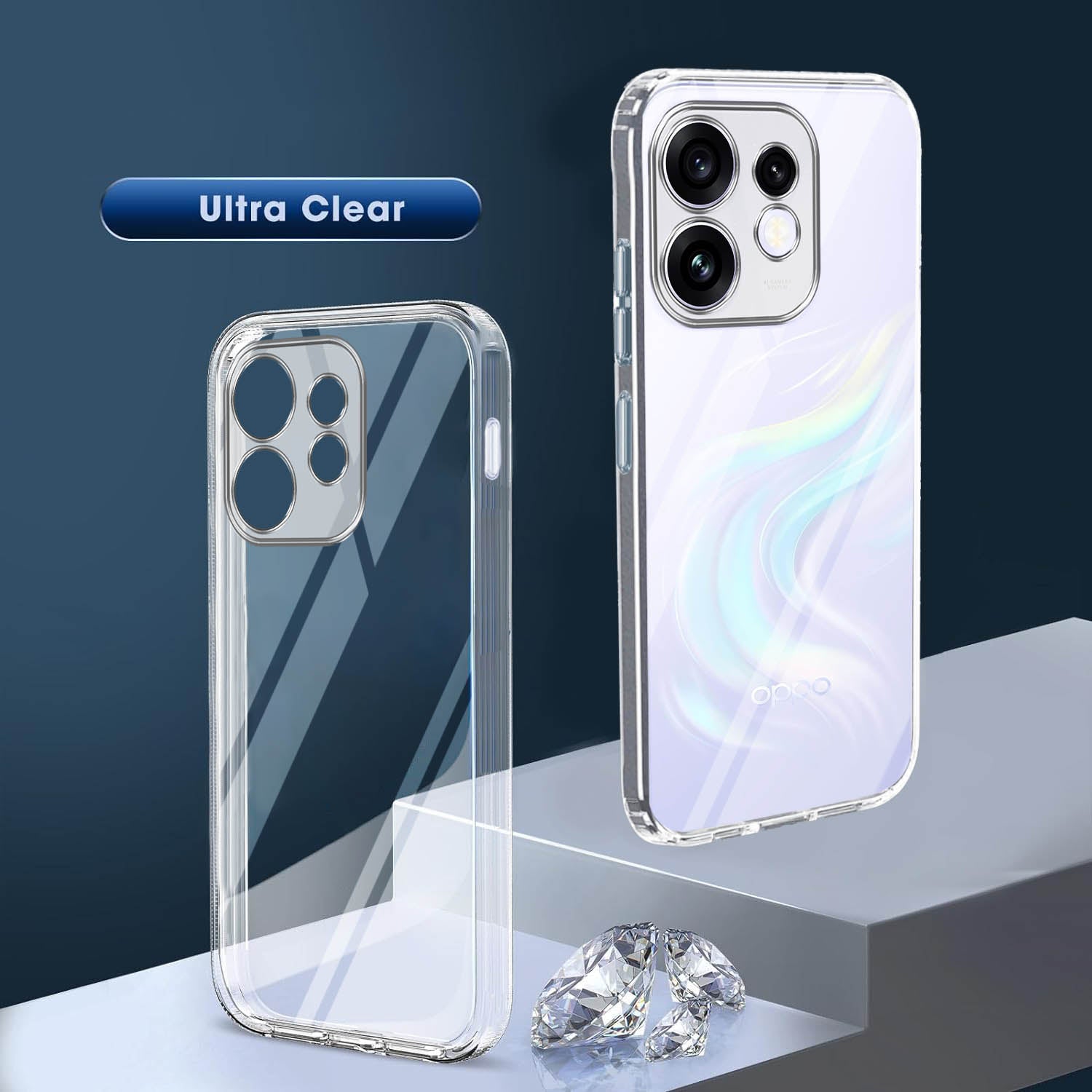 For Oppo Reno 16 Back Cover Case Silicone (Clear Shockproof Case with Camera Protection | Soft and Flexible | Transparent)