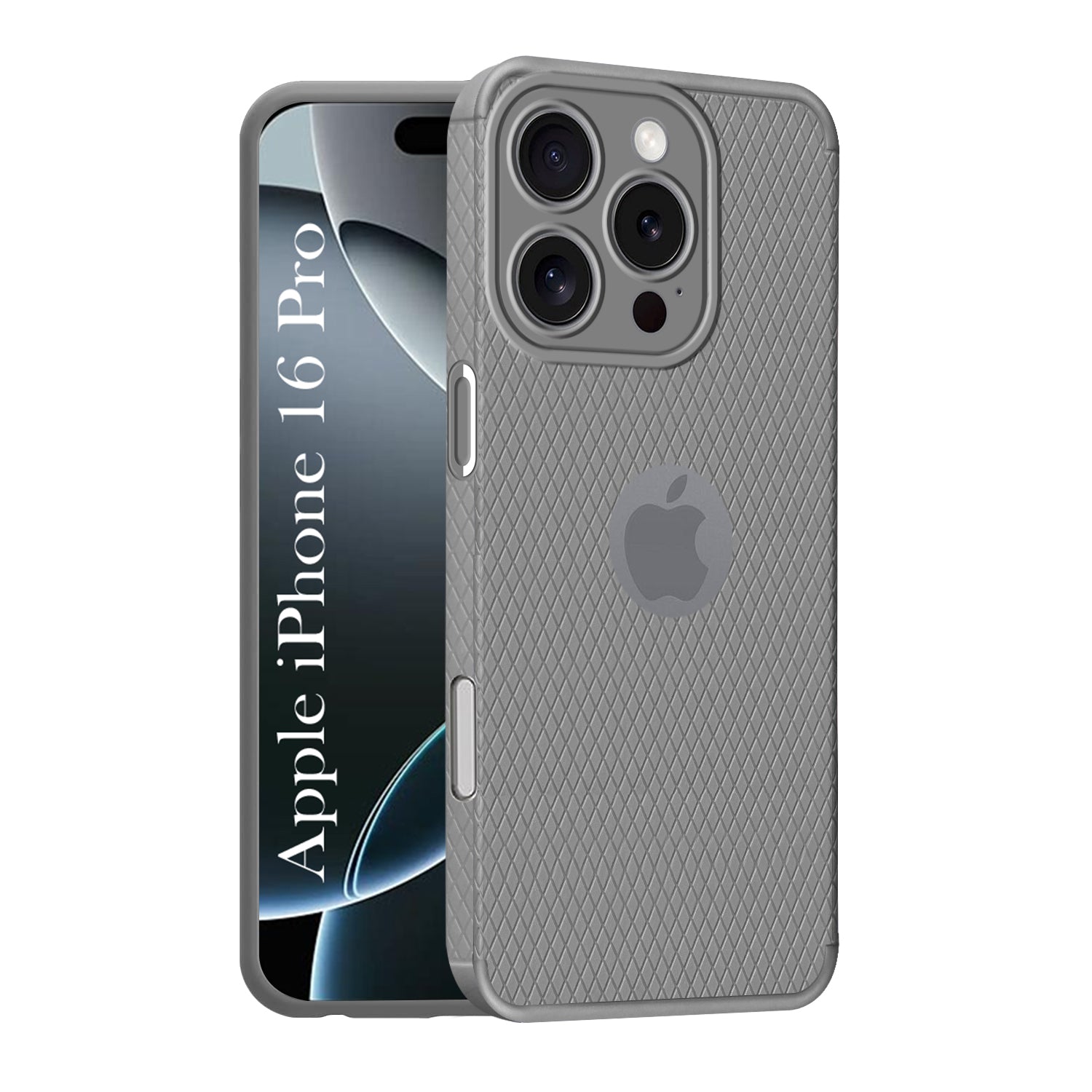 For Apple iPhone 16 Pro Back Cover Case (Liquid Silicone | Side Grip | Camera Protection)