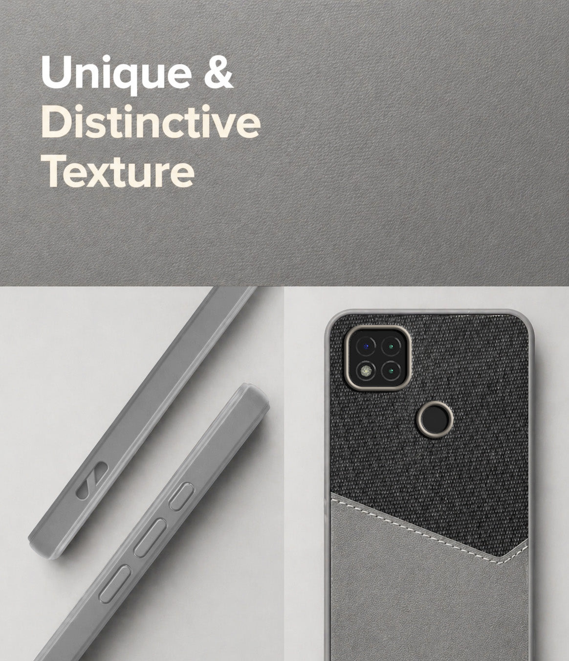 For Redmi 9C Back Cover Case (Dual PU Leather Stitch | Professional Minimalist | Soft and Flexible)