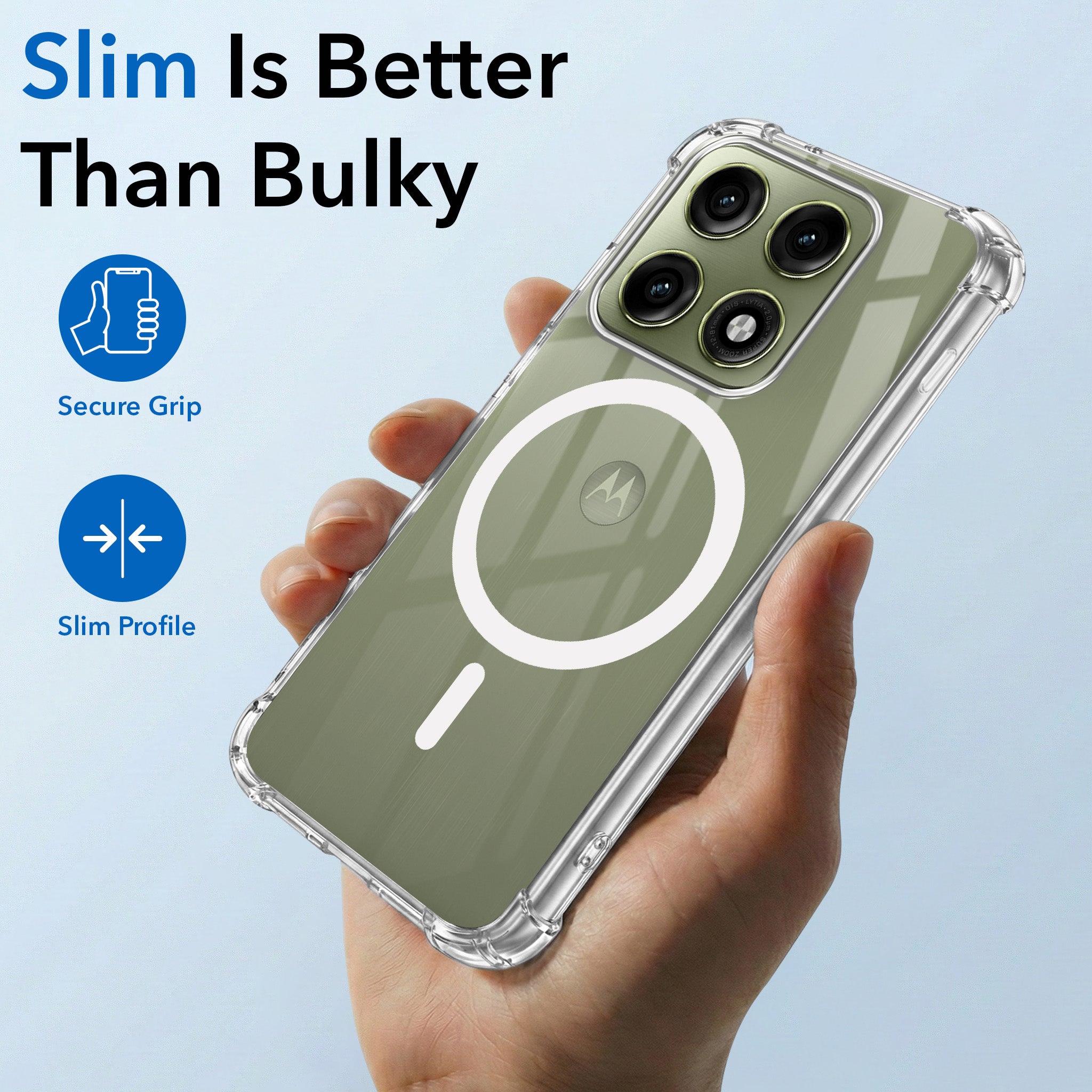 For Motorola Moto Edge 70 Pro Back Cover Shockproof Crystal-Clear (Magsafe Wireless Support | Drop & Camera Protection | Hard Polycarbonate)