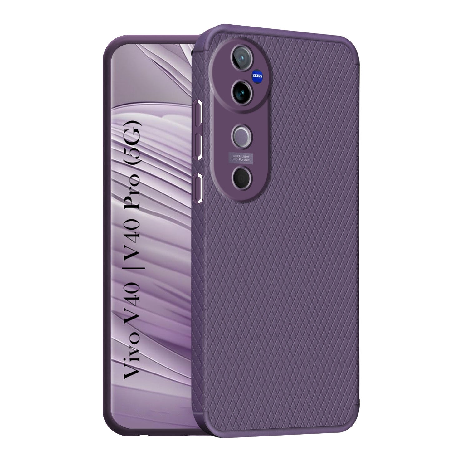 For Vivo V40 | Vivo V40 Pro 5G Back Cover Case ( Textured Design | Side Grip | Camera Protection)
