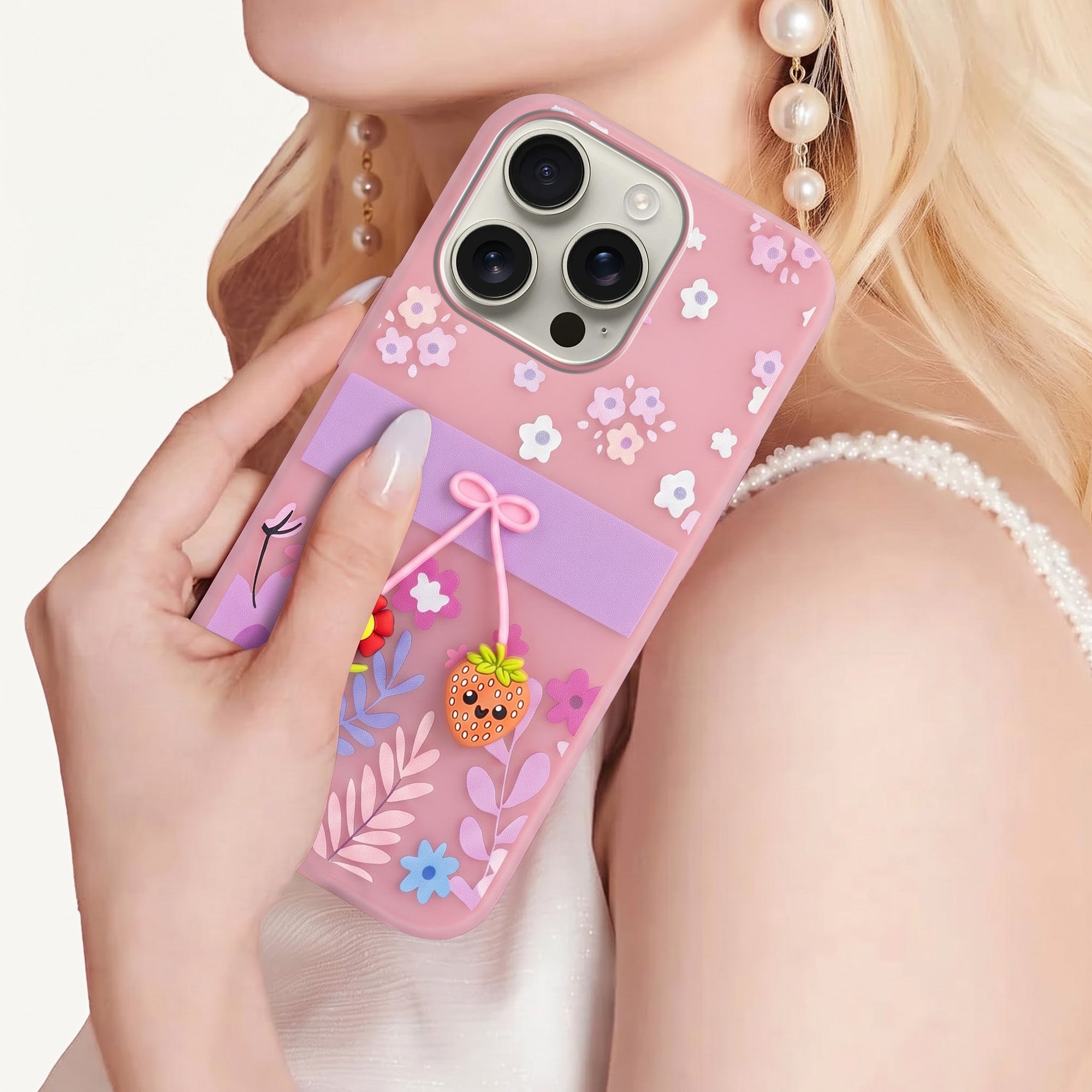 For Apple iPhone 16 Pro Back Cover Case (3D Cute Cartoons | Hard Back Side Soft | Matte Premium Finish | HD Printing)