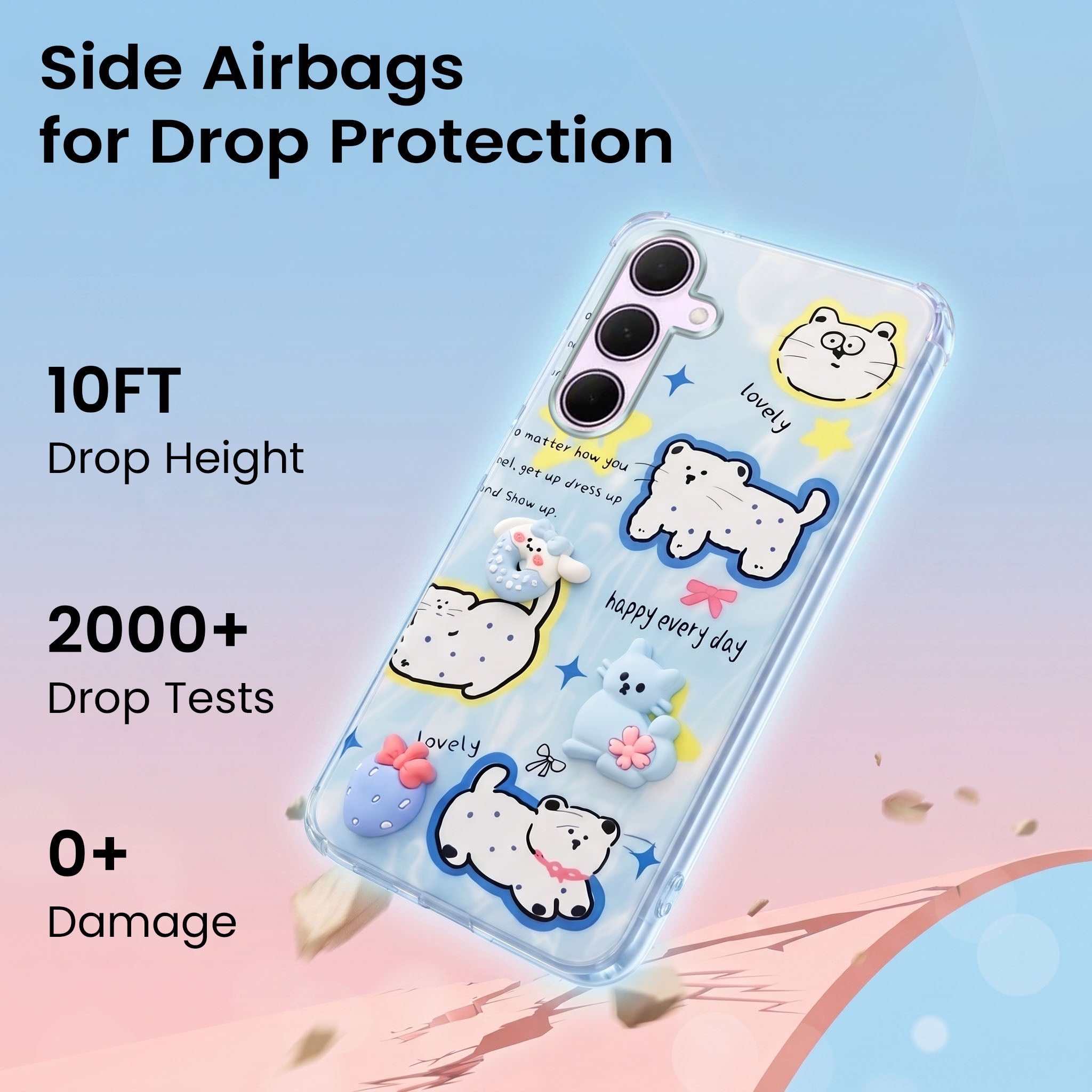 For Samsung Galaxy A35 5G Back Cover Case (3D Cute Cartoons | Hard Back Side Soft | Matte Premium Finish | HD Printing)