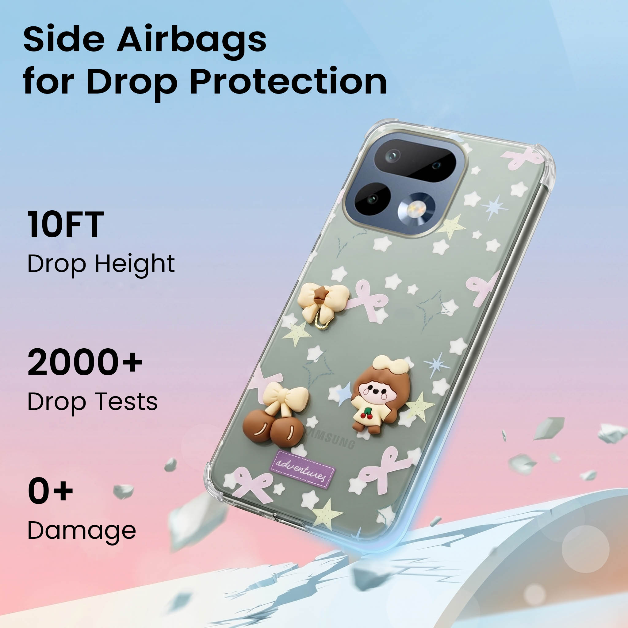 For Realme 16 Pro Back Cover Case (3D Cute Cartoons | Hard Back Side Soft | Matte Premium Finish | HD Printing)