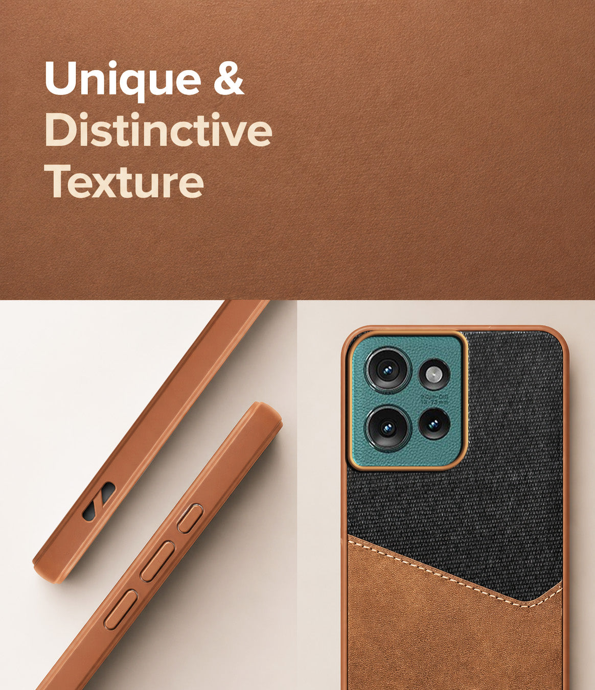 For Motorola Edge 50 5G Back Cover Case (Dual PU Leather Stitch | Professional Minimalist | Soft and Flexible)