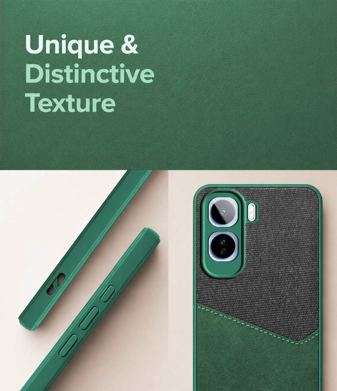 For Vivo T5 Pro 5G Back Cover Case (Dual PU Leather Stitch | Professional Minimalist | Soft and Flexible)