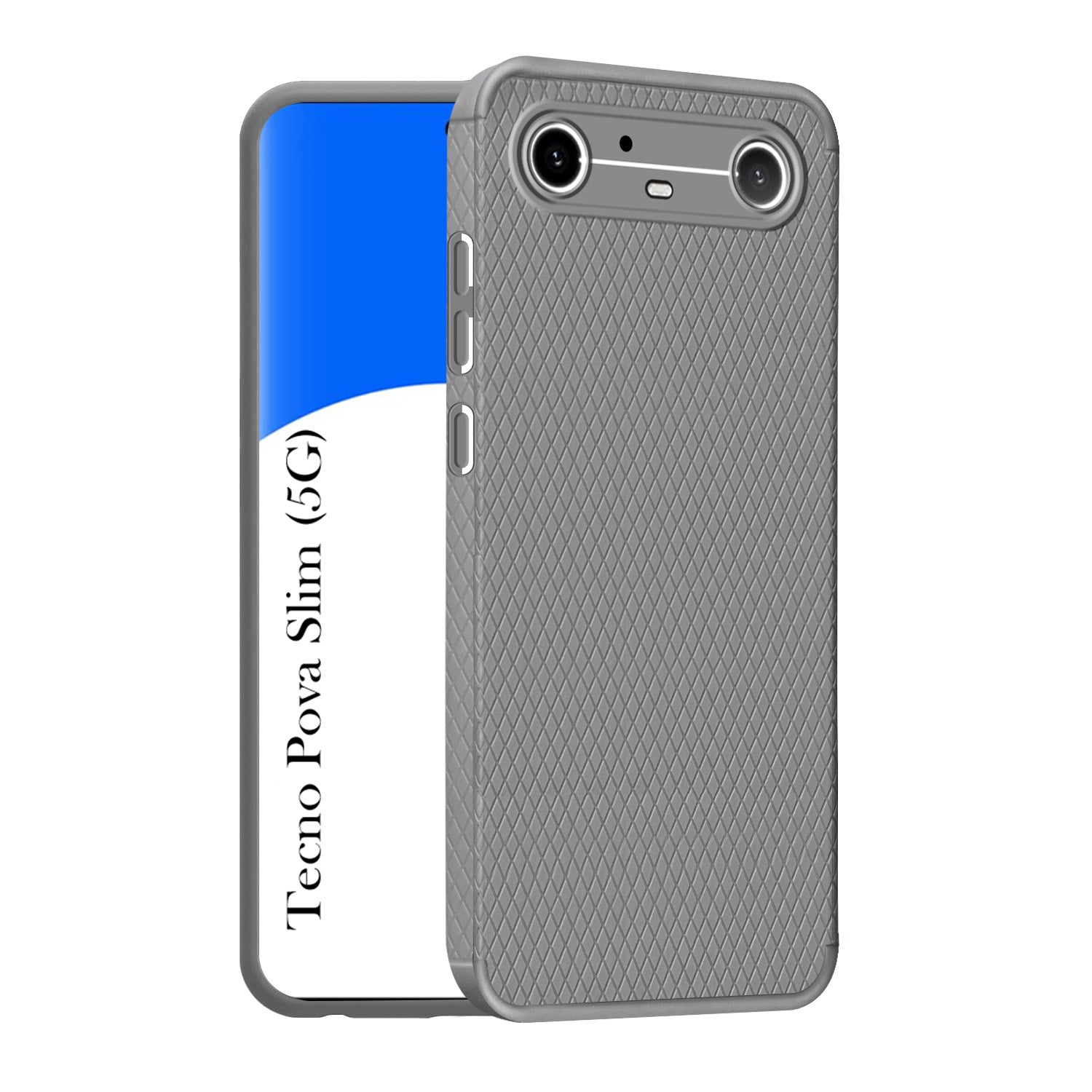 For Tecno Pova Slim Back Cover Case Liquid Silicone (Camera Protection | Side Grip Texture | Soft and Flexible)