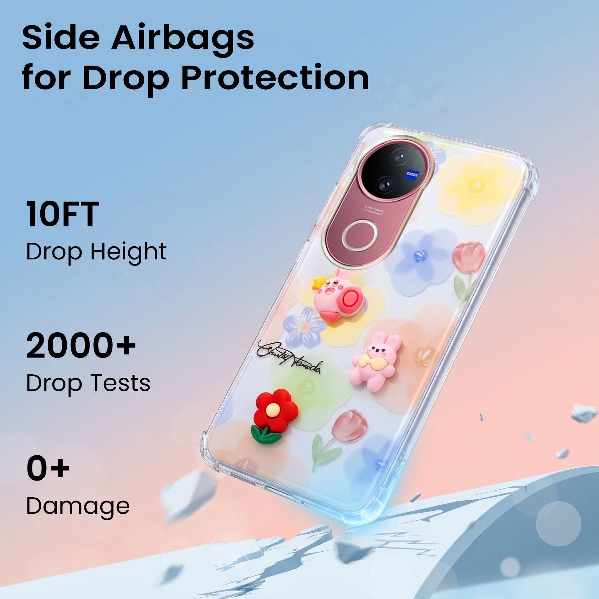 For Vivo V50 | Vivo V50e Back Cover Case (3D Cute Cartoons | Hard Back Side Soft | Matte Premium Finish | HD Printing)
