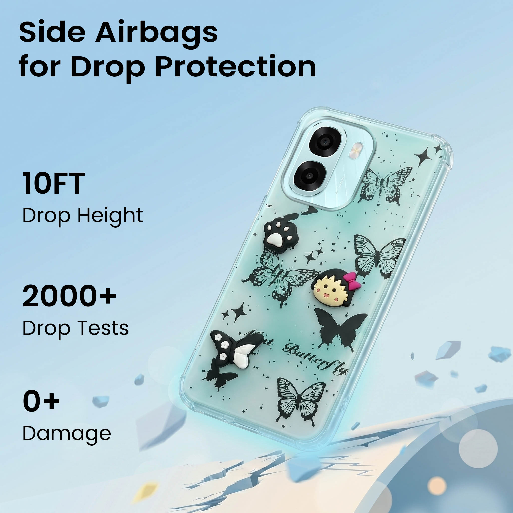 For Oppo A6X | Oppo A6S Back Cover Case (3D Cute Cartoons | Hard Back Side Soft | Matte Premium Finish | HD Printing)