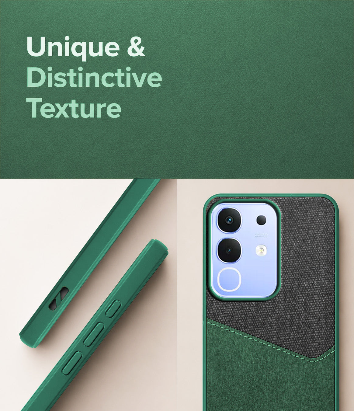 For Vivo iQOO Z10x Back Cover Case (Dual PU Leather Stitch | Professional Minimalist | Soft and Flexible)