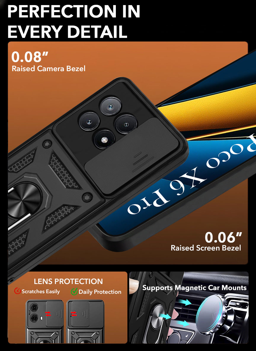 For Poco X6 Pro 5G Back Cover Case (Hybrid Dual Armor Polycarbonate)