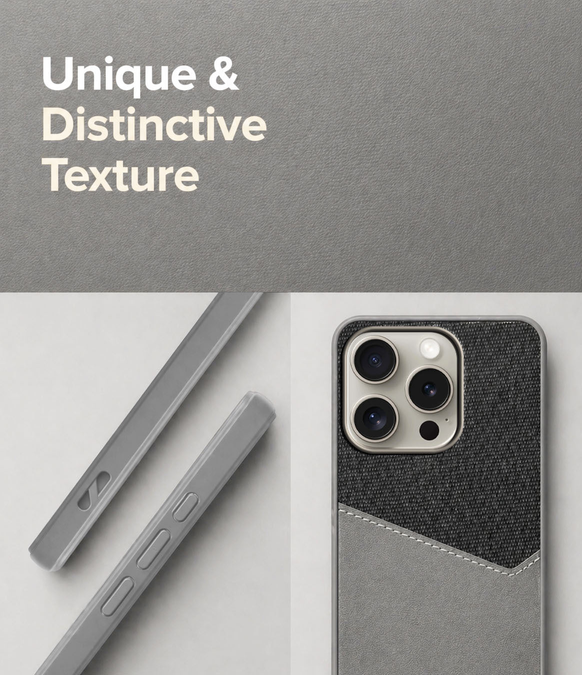 For Apple iPhone 15 Pro Back Cover Case (Dual PU Leather Stitch | Professional Minimalist | Soft and Flexible)