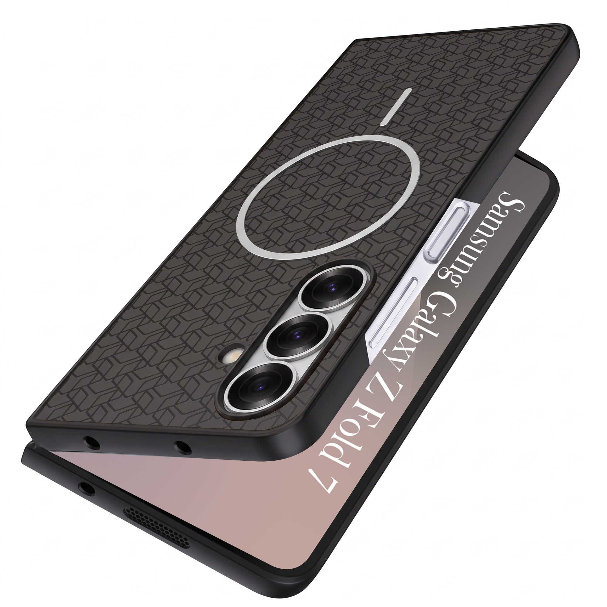 For Samsung Galaxy Z Fold 7 Back Cover Case Leather Finish (MagSafe Wireless Charging Compatible | Inside Microfiber Cloth)