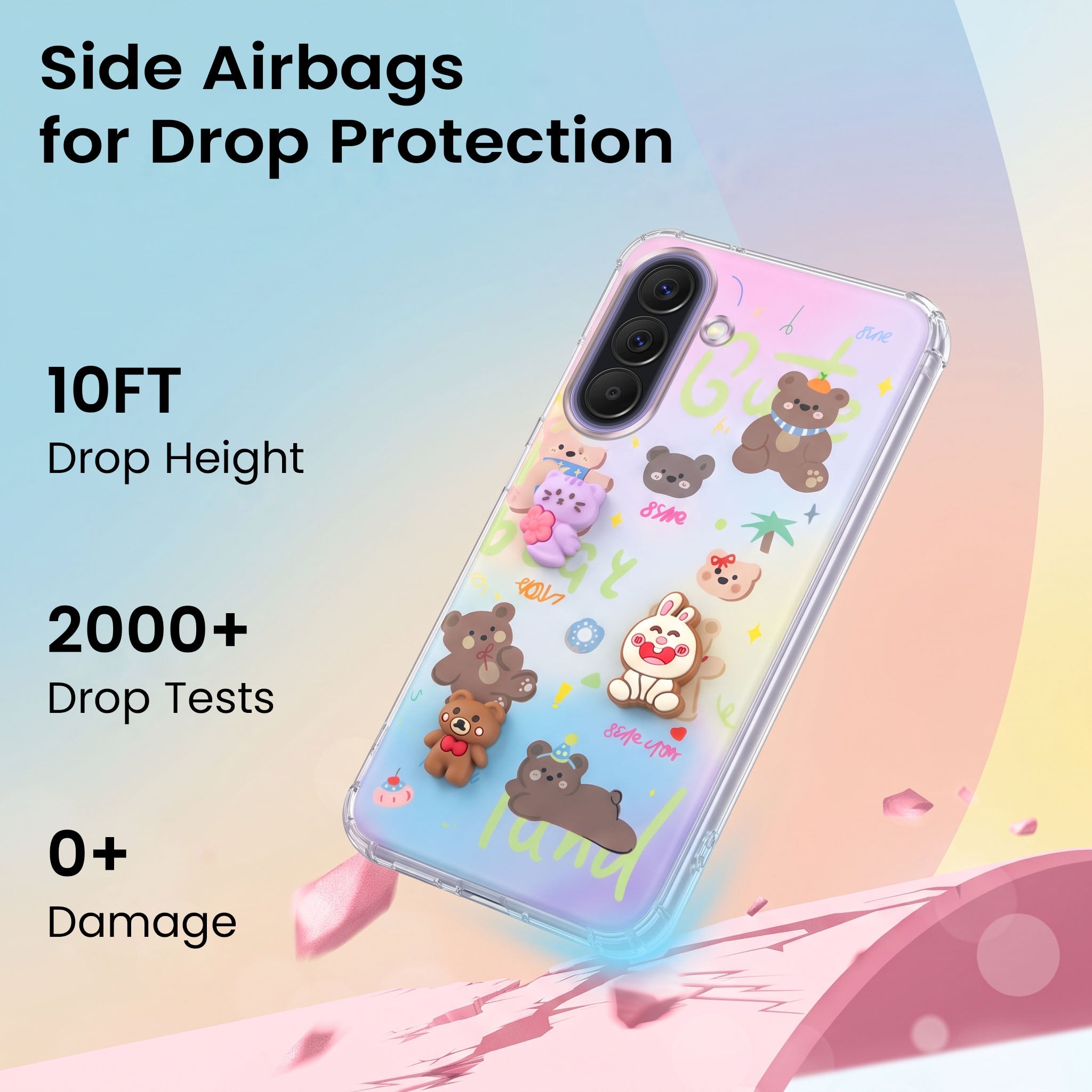 For Samsung Galaxy A57 5G Back Cover Case (3D Cute Cartoons | Hard Back Side Soft | Matte Premium Finish | HD Printing)