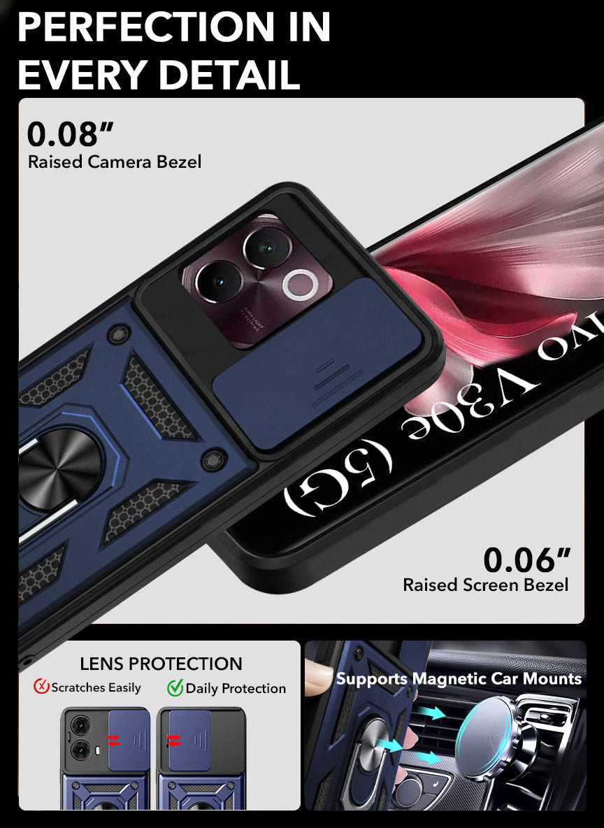 For Vivo V30e 5G Back Cover Case (Hybrid Dual Armor Polycarbonate)