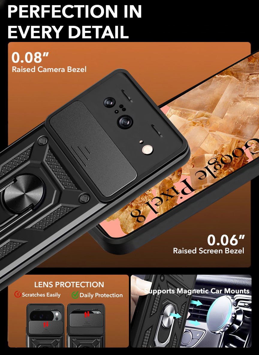 For Google Pixel 8 Back Cover Case (Hybrid Dual Armor Polycarbonate)