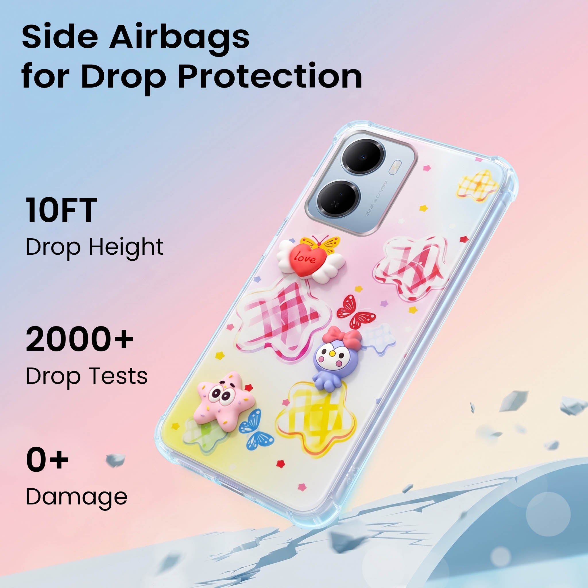 For Redmi 15A 5G Back Cover Case (3D Cute Cartoons | Hard Back Side Soft | Matte Premium Finish | HD Printing)