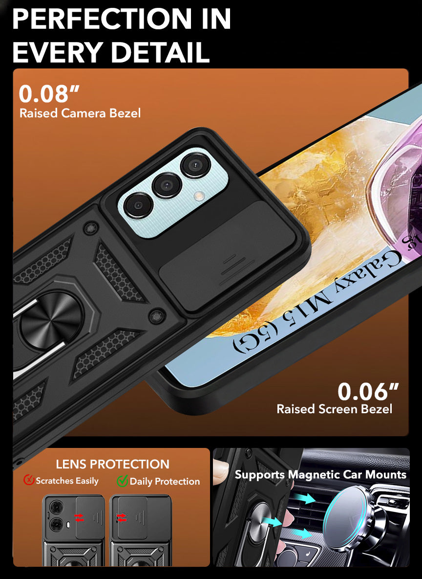 For Samsung Galaxy M15 5G Back Cover Case (Hybrid Dual Armor Polycarbonate)