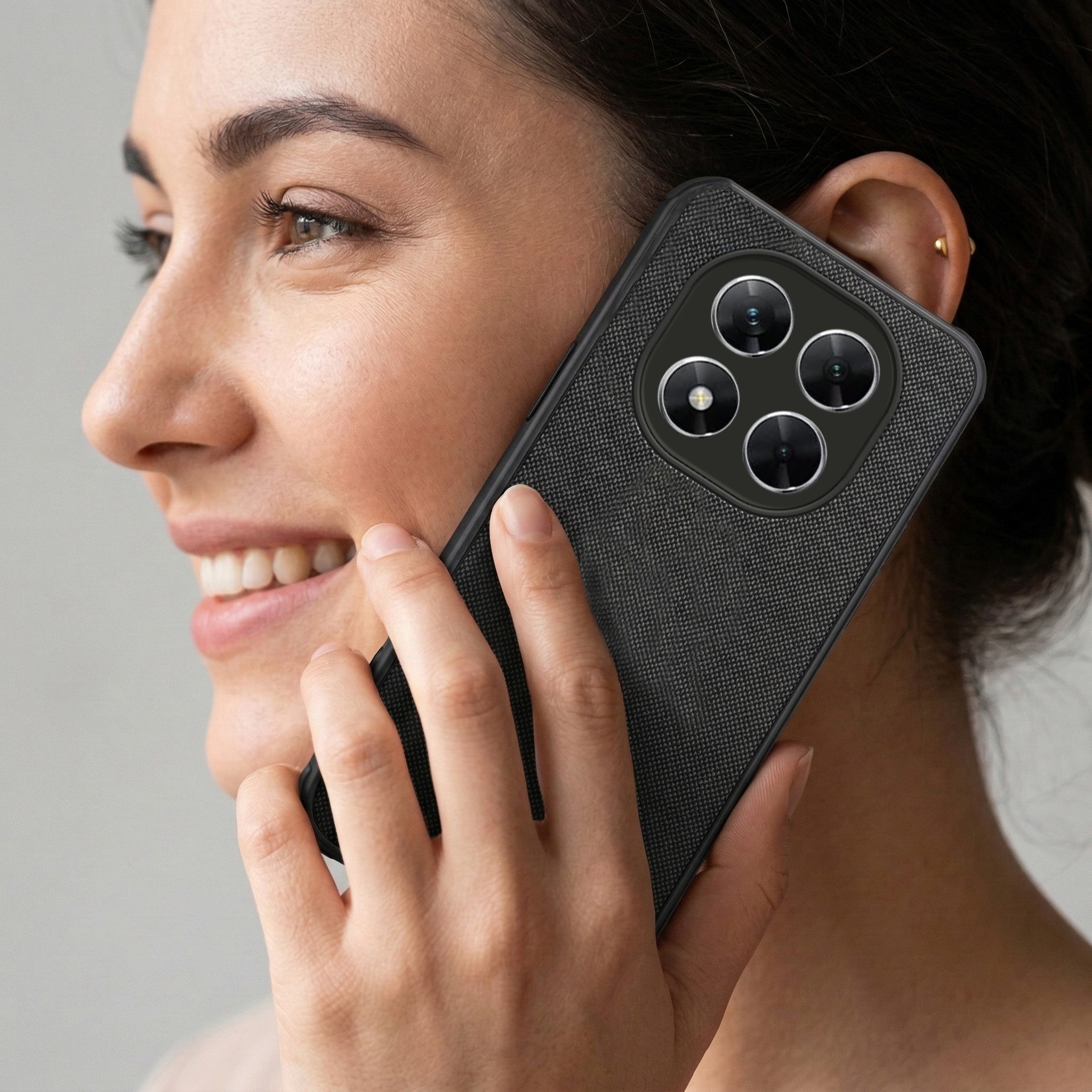 For Xiaomi Poco X7 Combo with Back Cover and 9H Tempered Glass (Textured Grip Design | Micro-Fiber Cloth Inside | Oleophobic Coating Screen Glass)