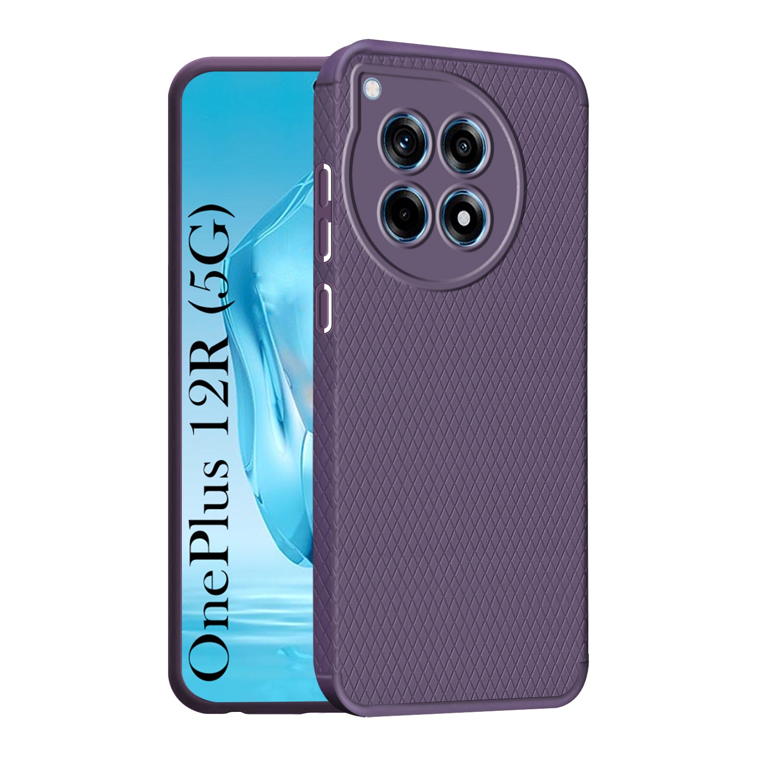 For OnePlus 12R 5G Back Cover Case (Minimalist Design Stitched Leather | Shockproof Raised Edges for Camera & Screen Protection)