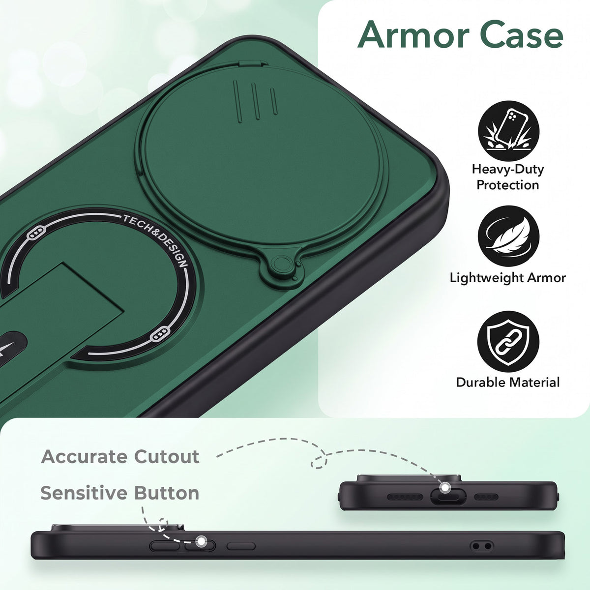 For Vivo X200T Back Case Cover Metallic (Hybrid Armor Kickstand | Sliding Shutter Camera Protection | MagSafe Compatible)