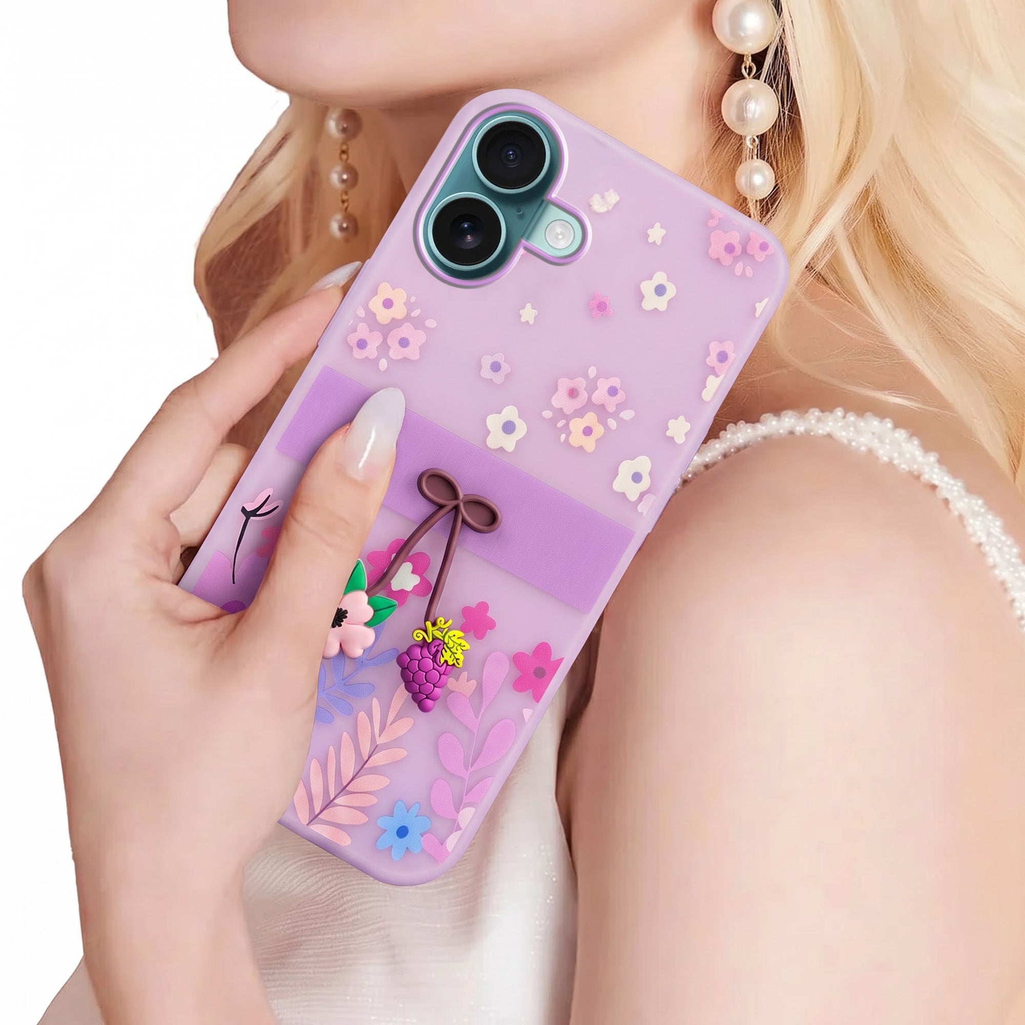 For Apple iPhone 16 Back Cover Case (3D Cute Cartoons | Hard Back Side Soft | Matte Premium Finish | HD Printing)