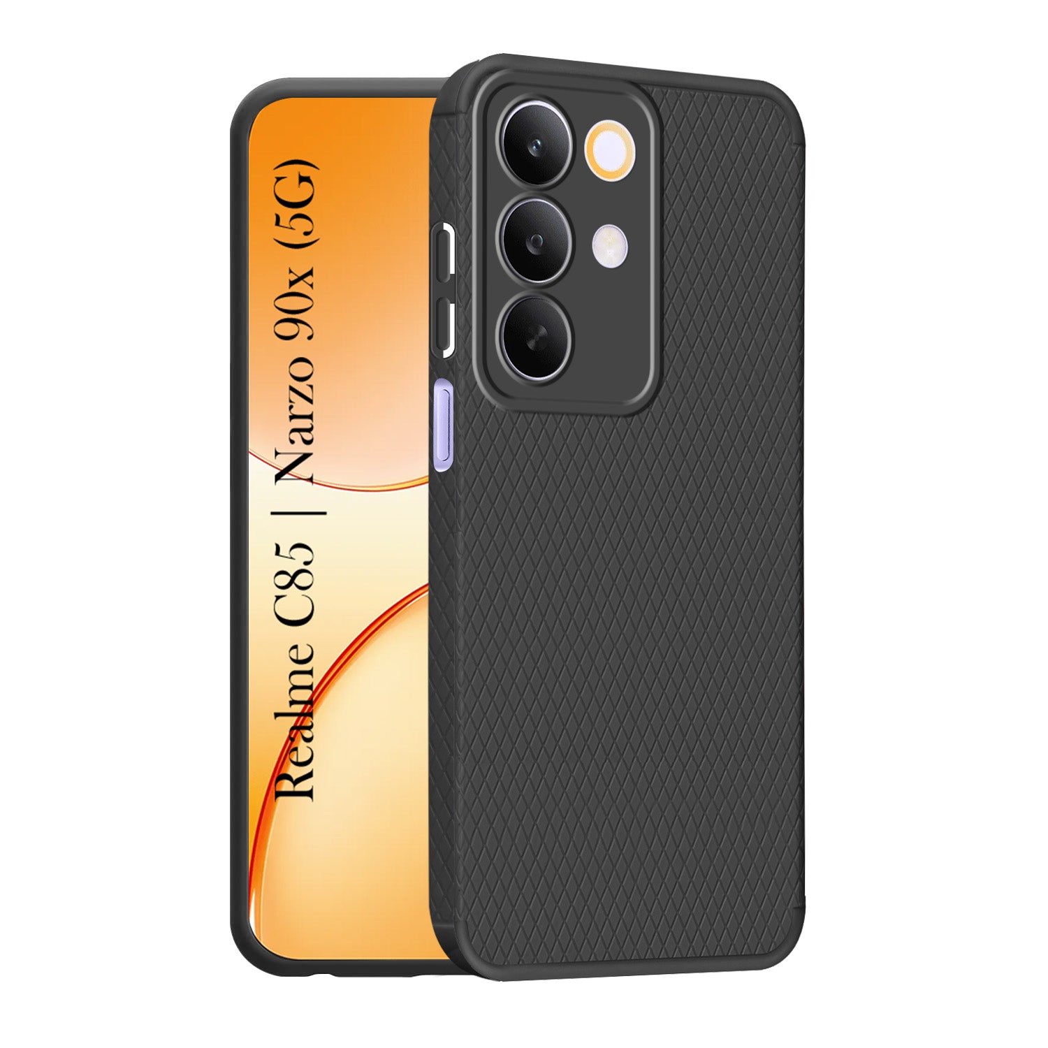 For Realme C85 5G | Realme Narzo 90x Back Cover Case Liquid Silicone (Camera Protection | Side Grip Texture | Soft and Flexible)