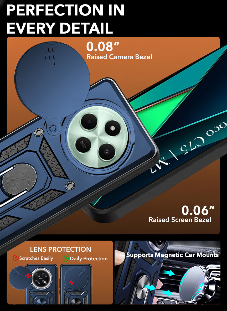 For Poco C75 | Poco M7 Back Cover Case (Hybrid Dual Armor Polycarbonate)