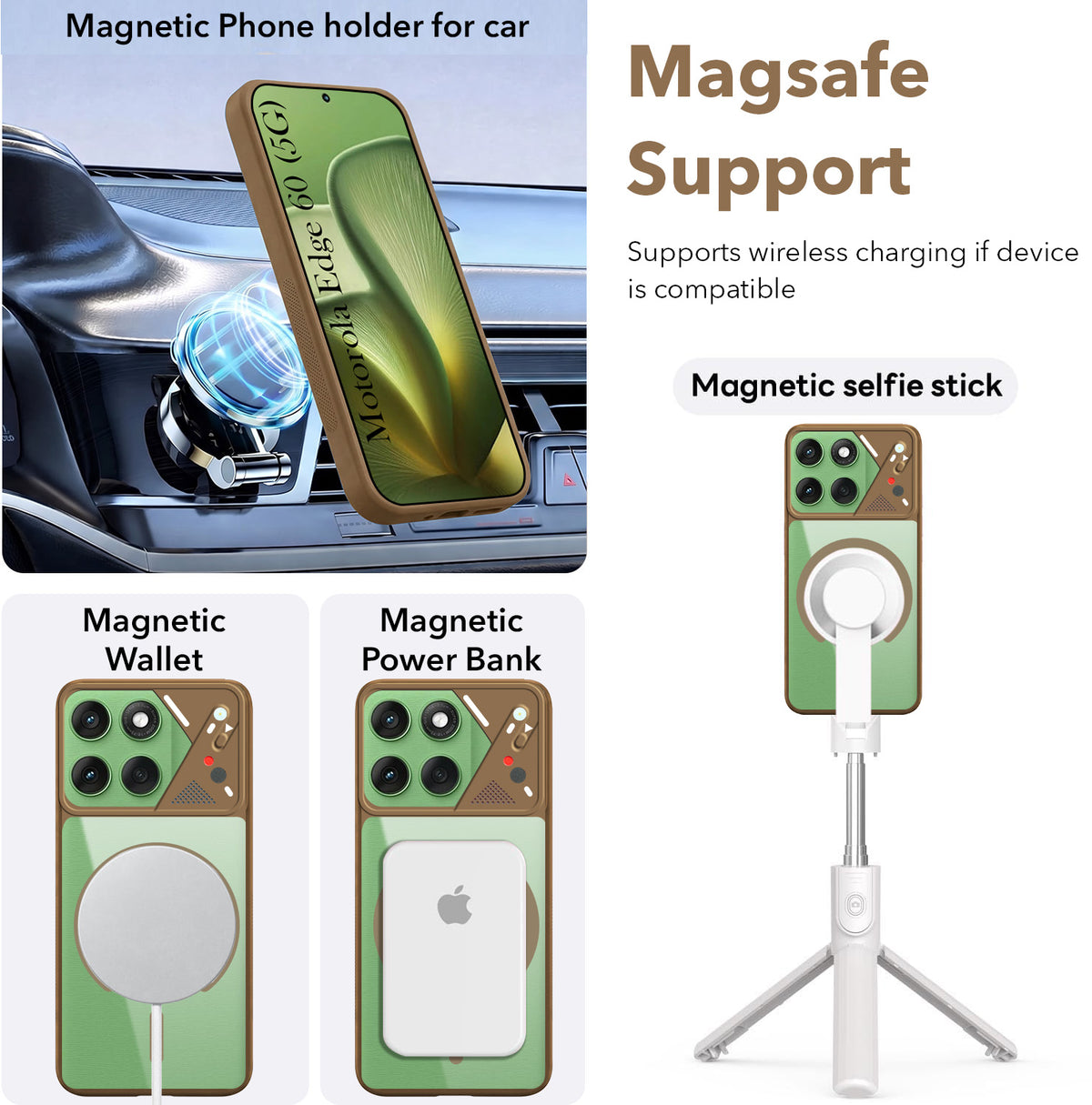For Motorola Moto Edge 60 Back Cover Case Lifetime Anti-Yellow Clear (Camera Protection | Side Grip | Wireless MagSafe Compatible)