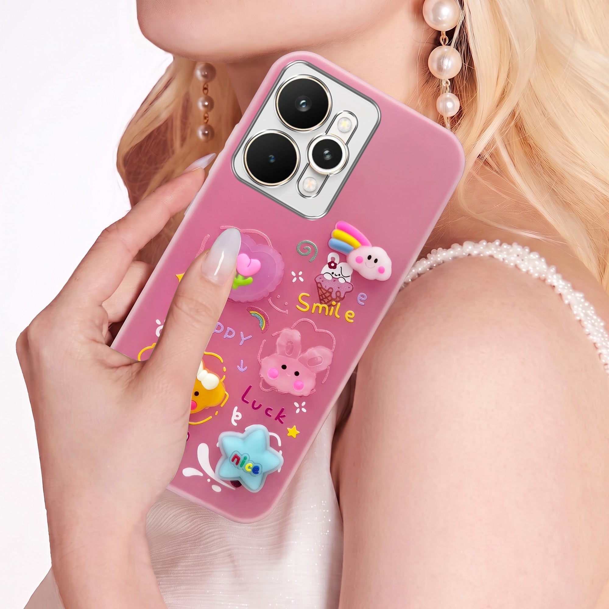 For Realme 15 Back Cover Case (3D Cute Cartoons | Hard Back Side Soft | Matte Premium Finish | HD Printing)