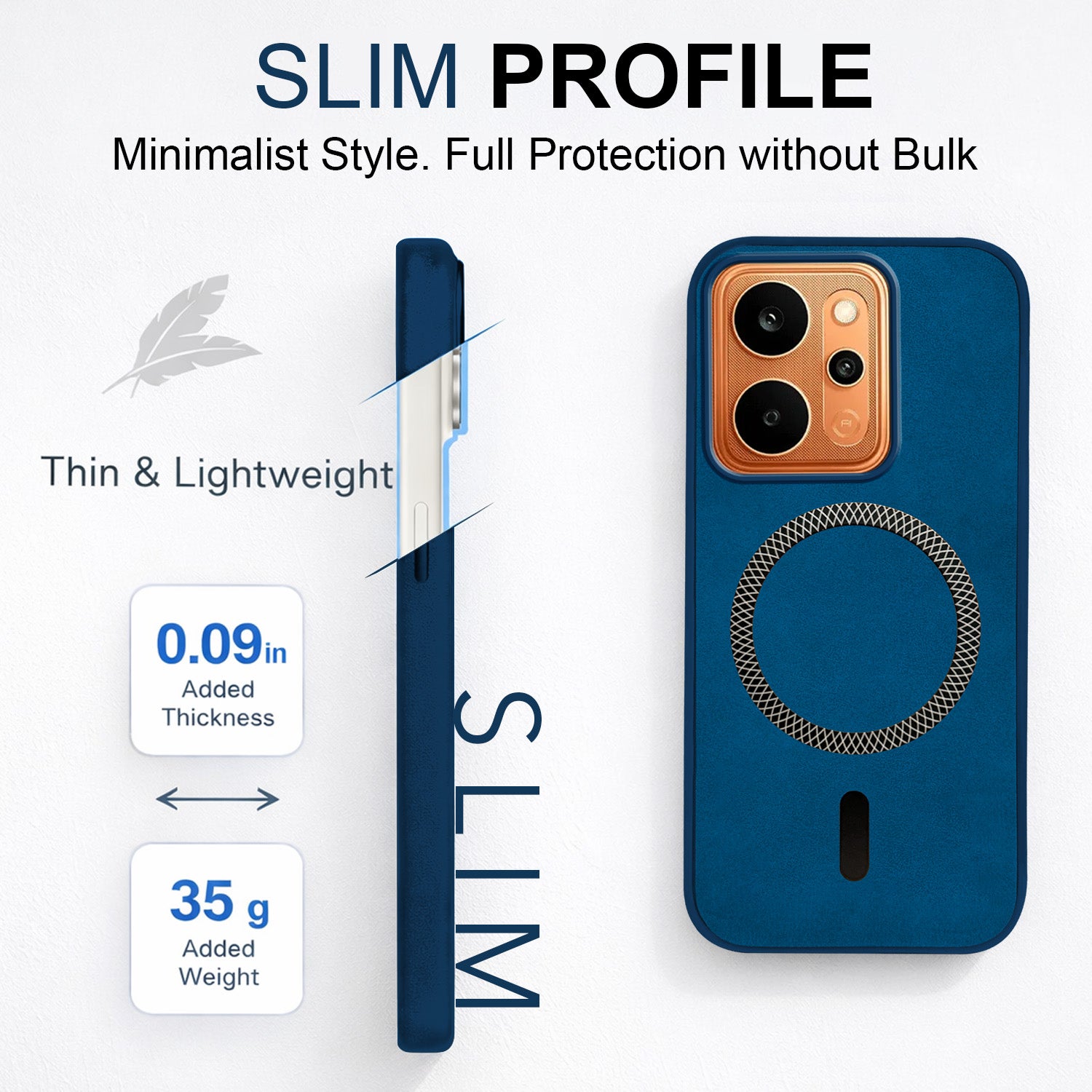 For Realme P4 Power 5G | Realme Narzo Power Back Cover Case Leather Finish (MagSafe Compatible Wireless Charging | Soft Touch | Camera Bump Protection)