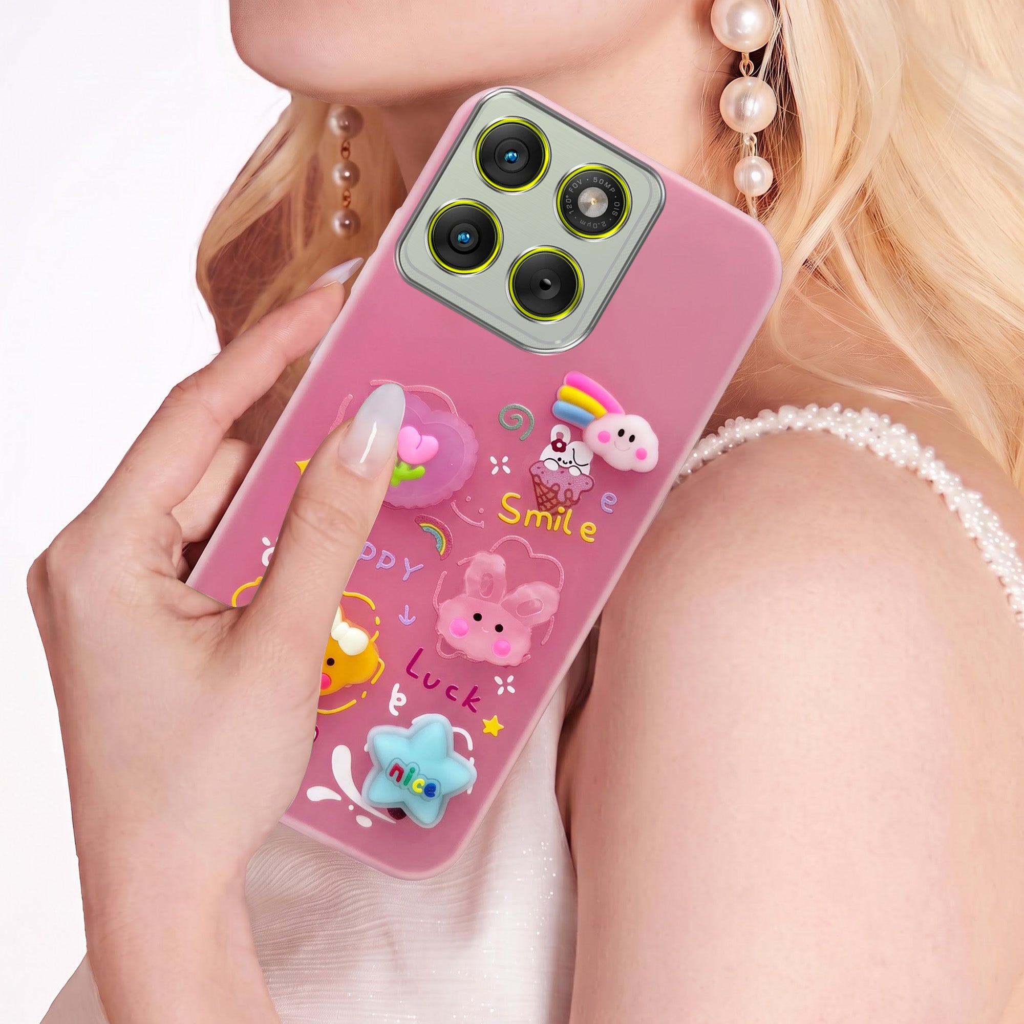 For Motorola Moto Edge 70 Back Cover Case (3D Cute Cartoons | Hard Back Side Soft | Matte Premium Finish | HD Printing)