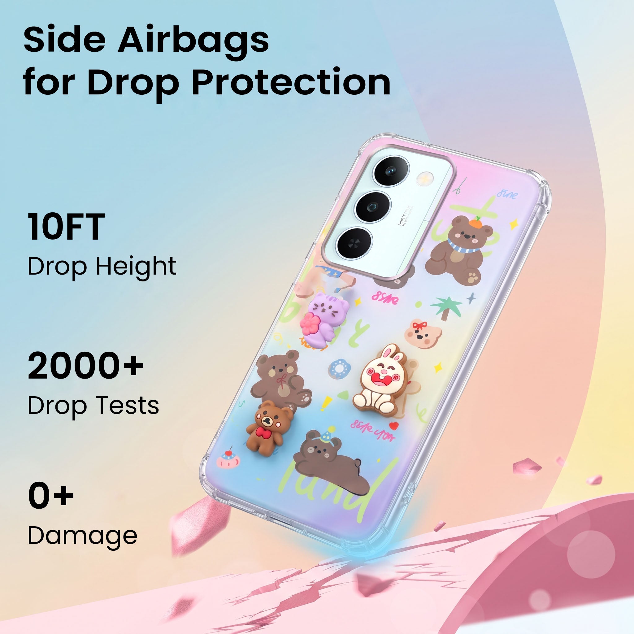 For Realme P4 Lite 5G | Realme Narzo 100 Lite 5G Back Cover Case (3D Cute Cartoons | Hard Back Side Soft | Matte Premium Finish | HD Printing)