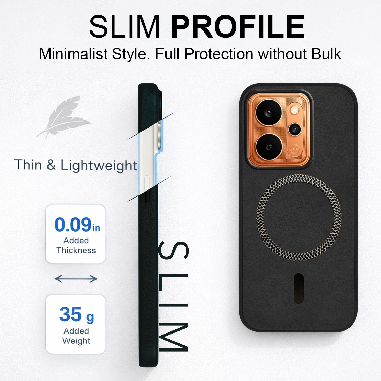For Realme P4 Power 5G | Realme Narzo Power Back Cover Case Leather Finish (MagSafe Compatible Wireless Charging | Soft Touch | Camera Bump Protection)