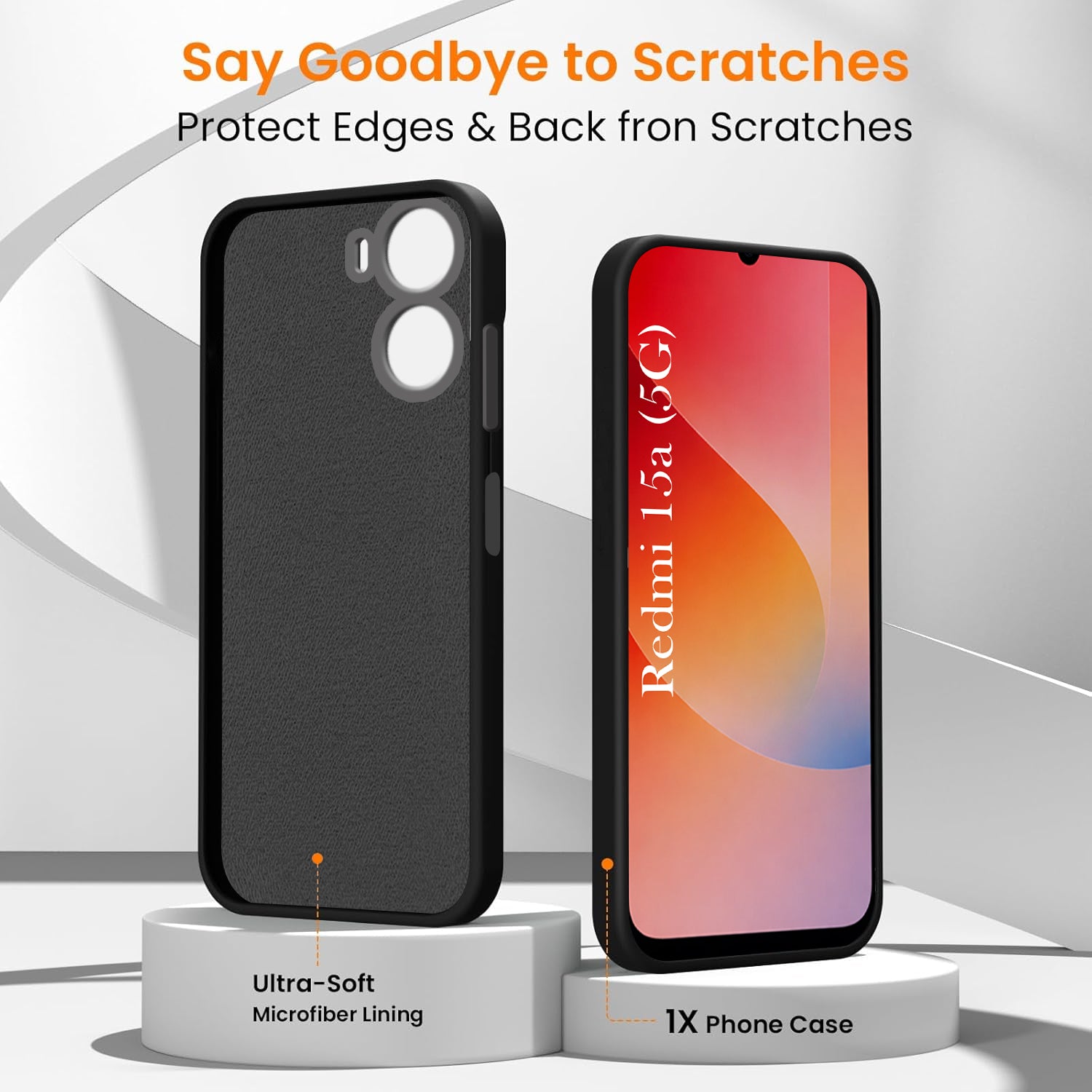 For Redmi 15A 5G Back Cover Case Rubberised (Textured Grip Design | Micro-Fiber Cloth Inside | Slim and Light Weight | Soft Touch and Feel)