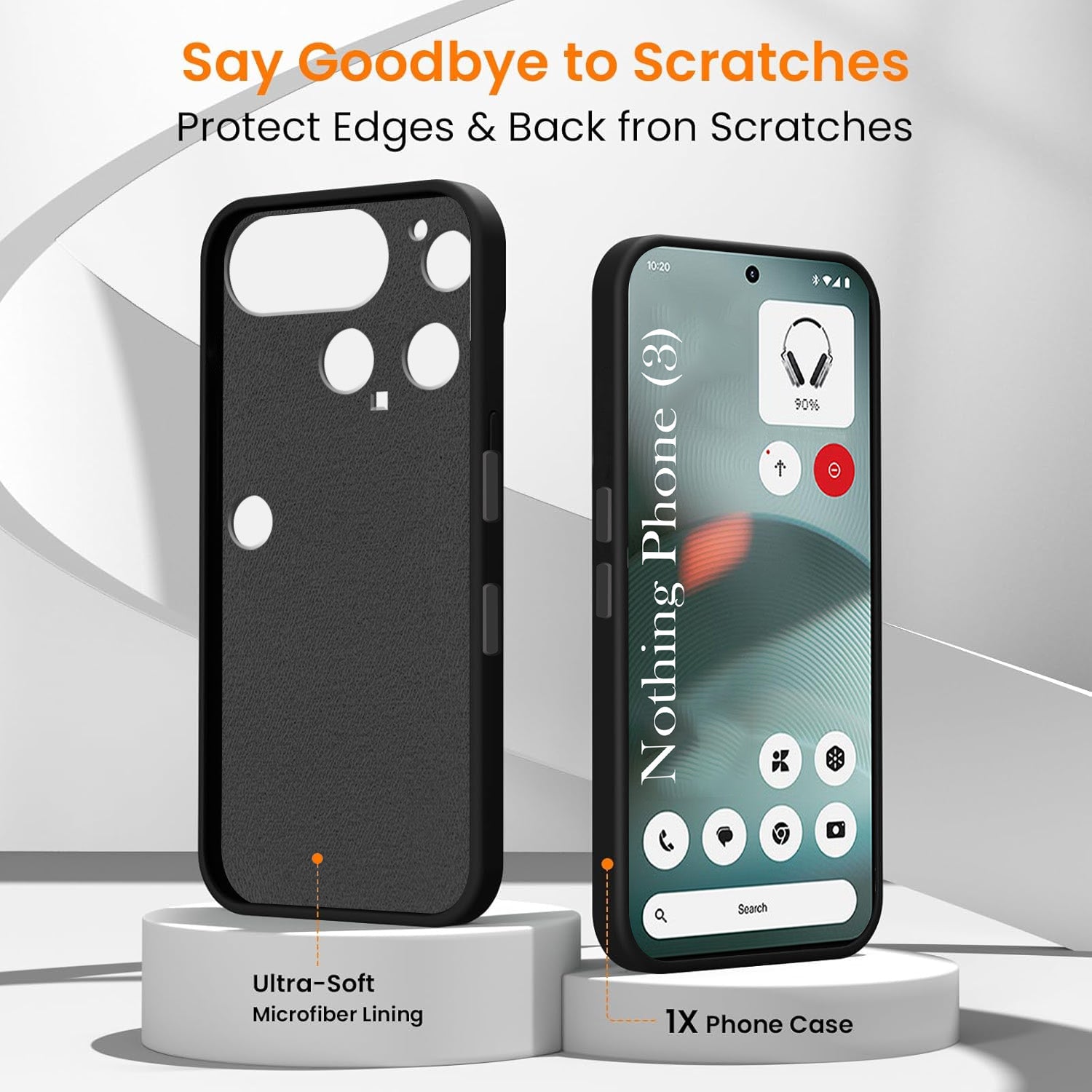 For Nothing Phone 3 Back Cover Case Rubberised (Textured Grip Design | Micro-Fiber Cloth Inside | Slim and Light Weight | Soft Touch and Feel)
