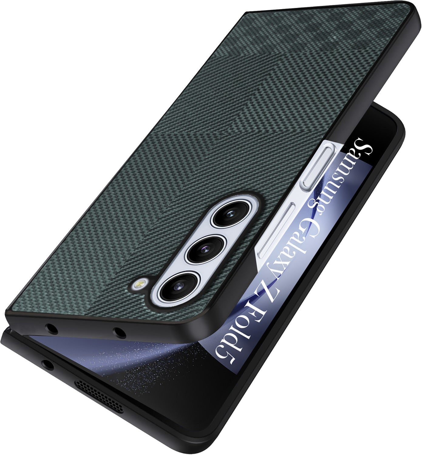 For Samsung Galaxy Z Fold 5 5G Back Flip Case Cover (Craft Printed Design | Hybrid Texture | Inside Microfiber Cloth)