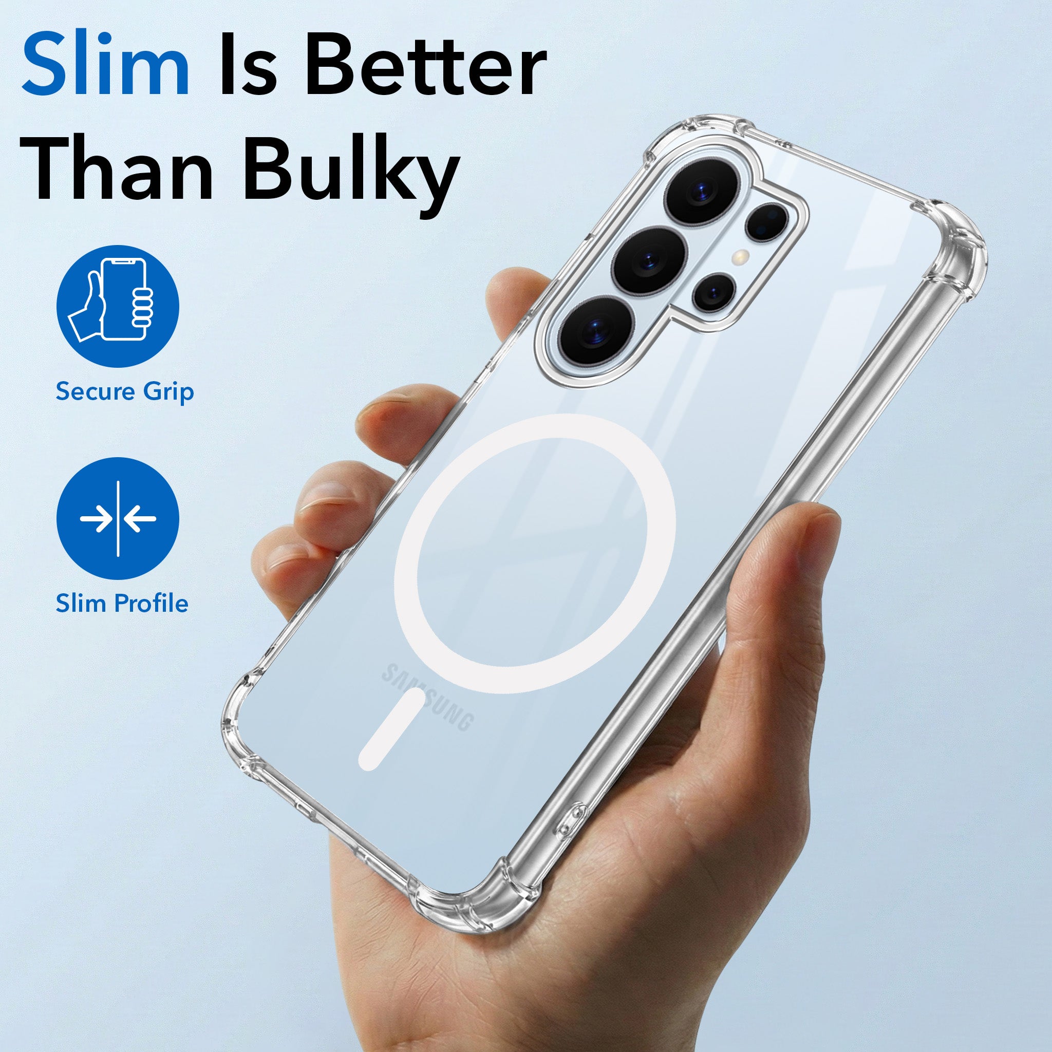 For Samsung Galaxy S26 Ultra Back Cover Shockproof Crystal-Clear (Magsafe Wireless Support | Drop & Camera Protection | Hard Polycarbonate)