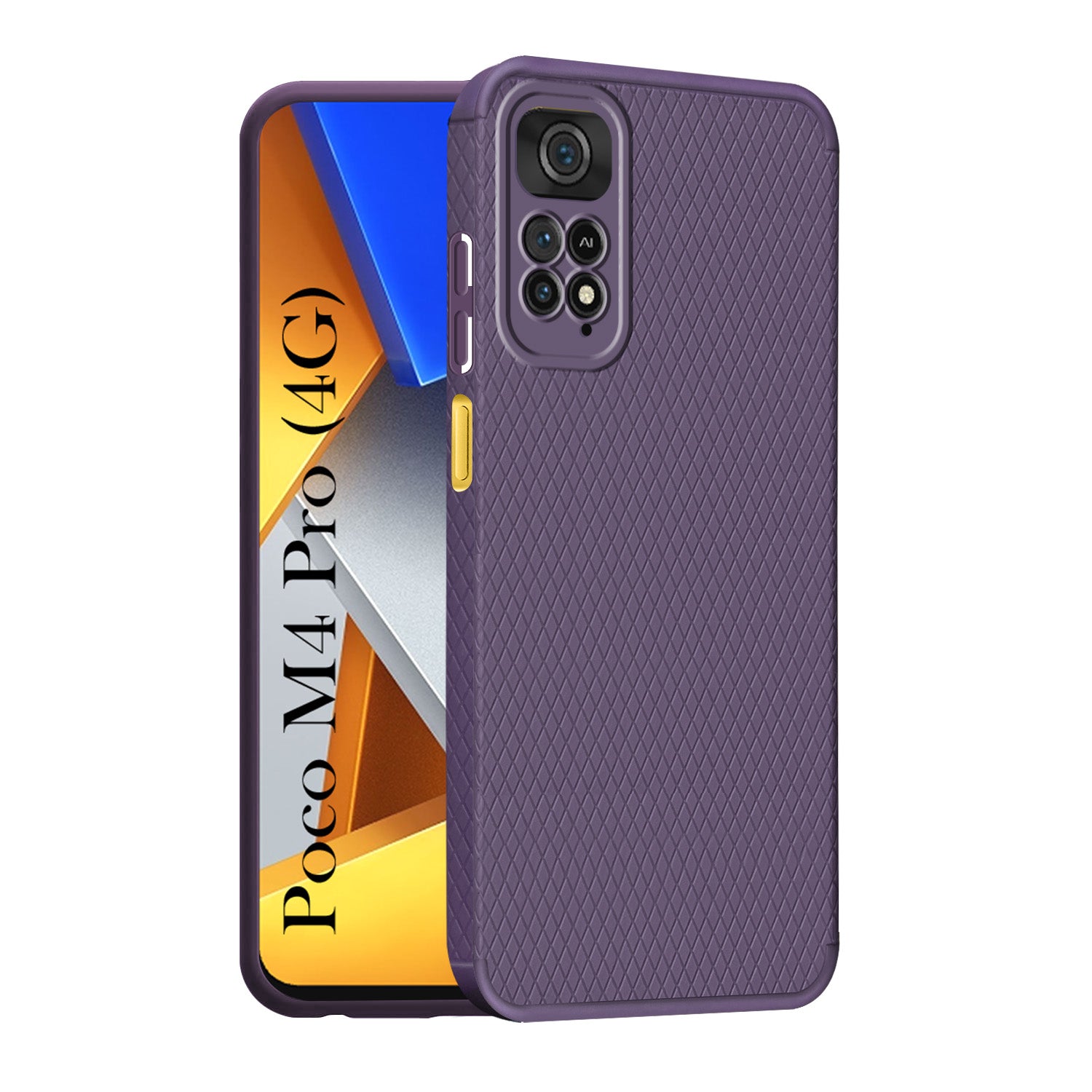 For Poco M4 Pro 4G Back Cover Case (Liquid Silicone | Side Grip | Camera Protection)