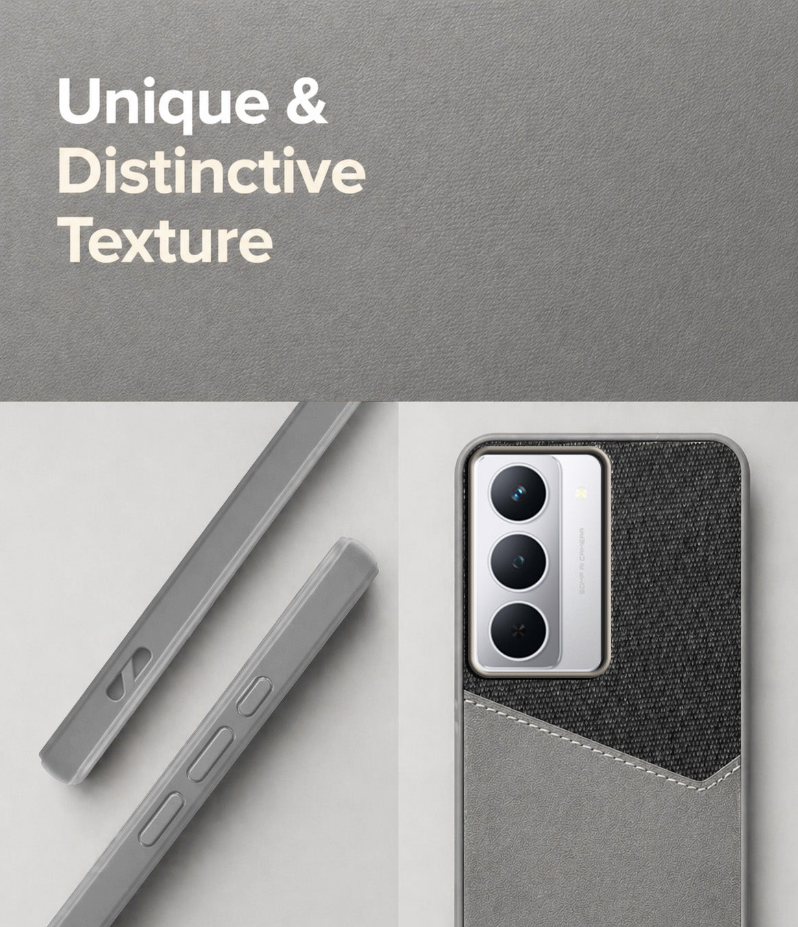 For Realme P3x Back Cover Case (Dual PU Leather Stitch | Professional Minimalist | Soft and Flexible)