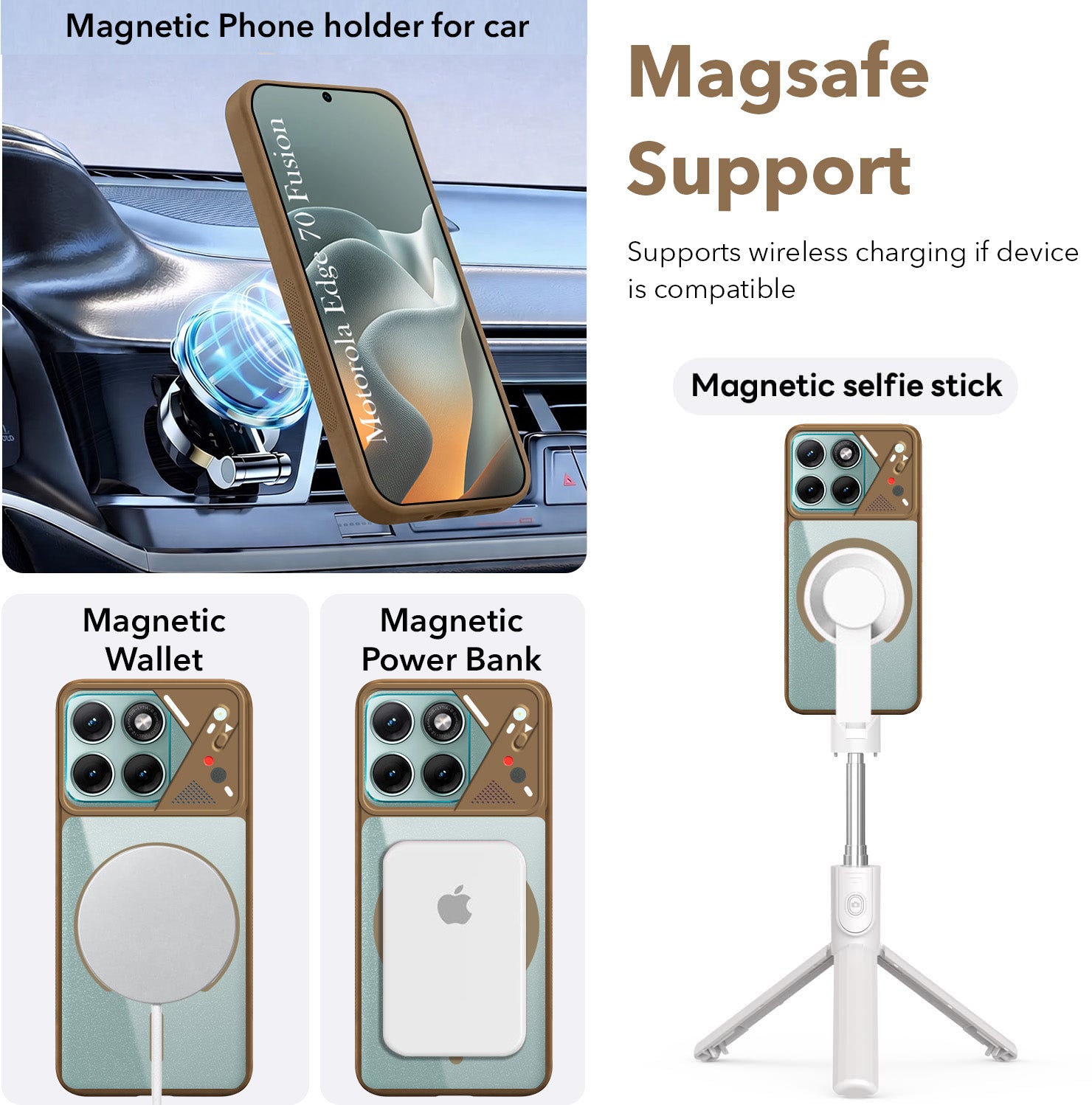 For Motorola Moto Edge 70 Fusion Back Cover Case Lifetime Anti-Yellow Clear (Camera Protection | Side Grip | Wireless MagSafe Compatible)