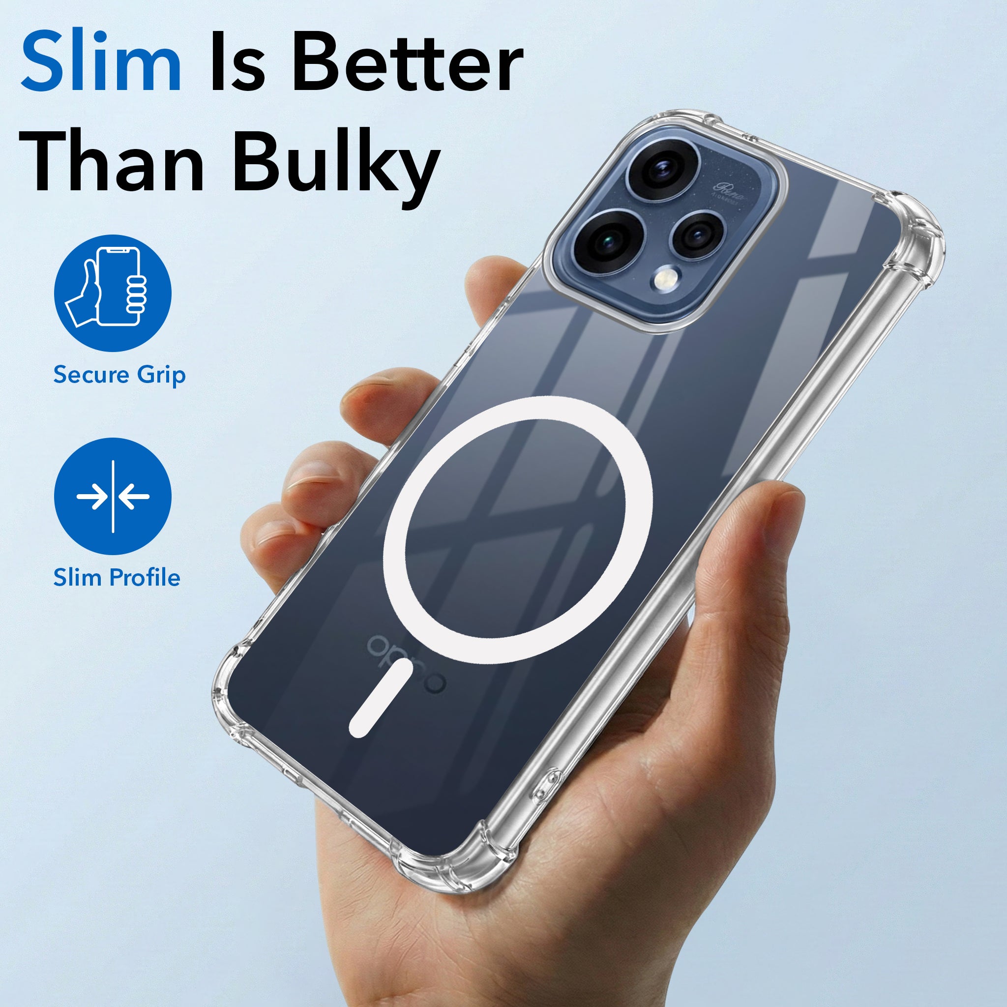 For Oppo Reno15 5G | Oppo Reno 15 5G Back Cover Shockproof Crystal-Clear (Magsafe Wireless Support | Drop & Camera Protection | Hard Polycarbonate)